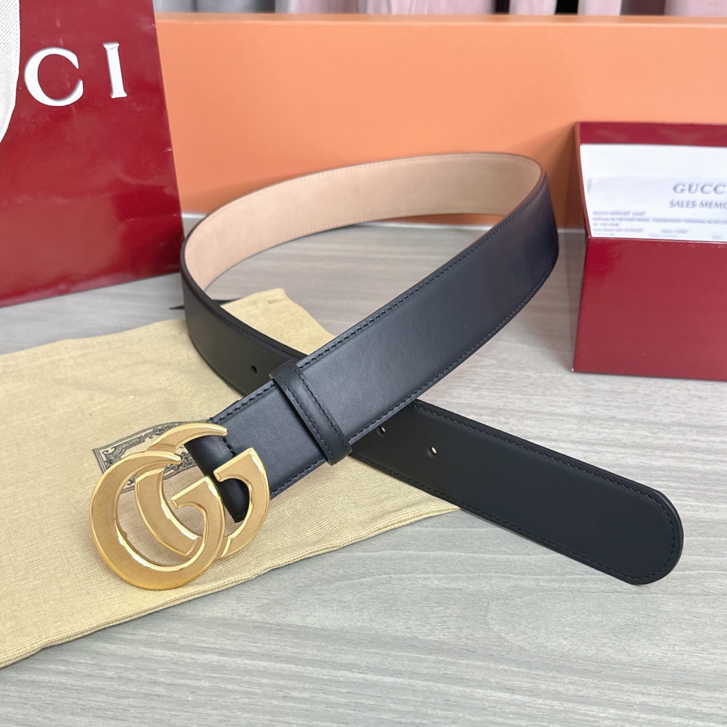 💥💥💥4.0cm古奇腰带，平纹磨砂底双面头层牛皮，长度：75.80.85.90.95.100.105.1