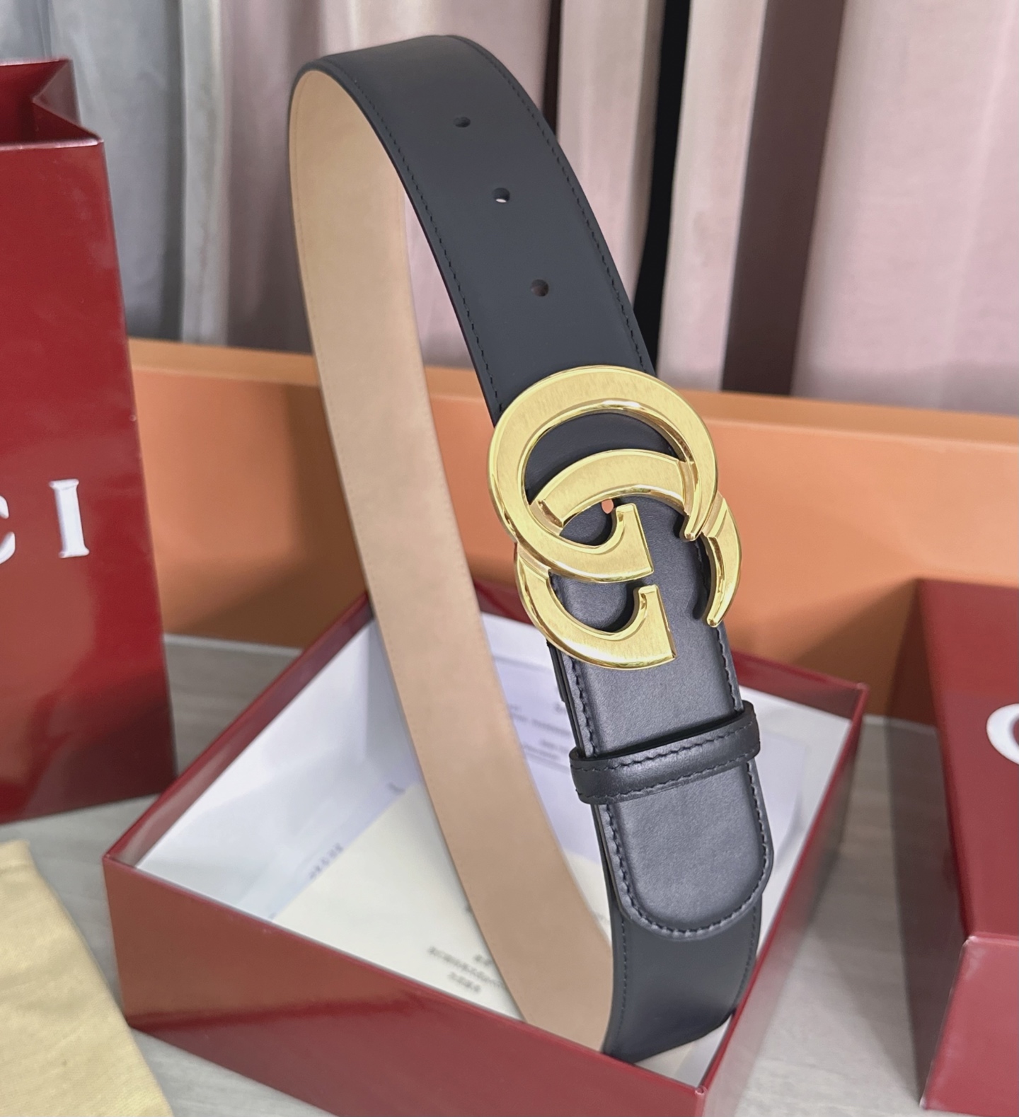 💥💥💥4.0cm古奇腰带，平纹磨砂底双面头层牛皮，长度：75.80.85.90.95.100.105.1