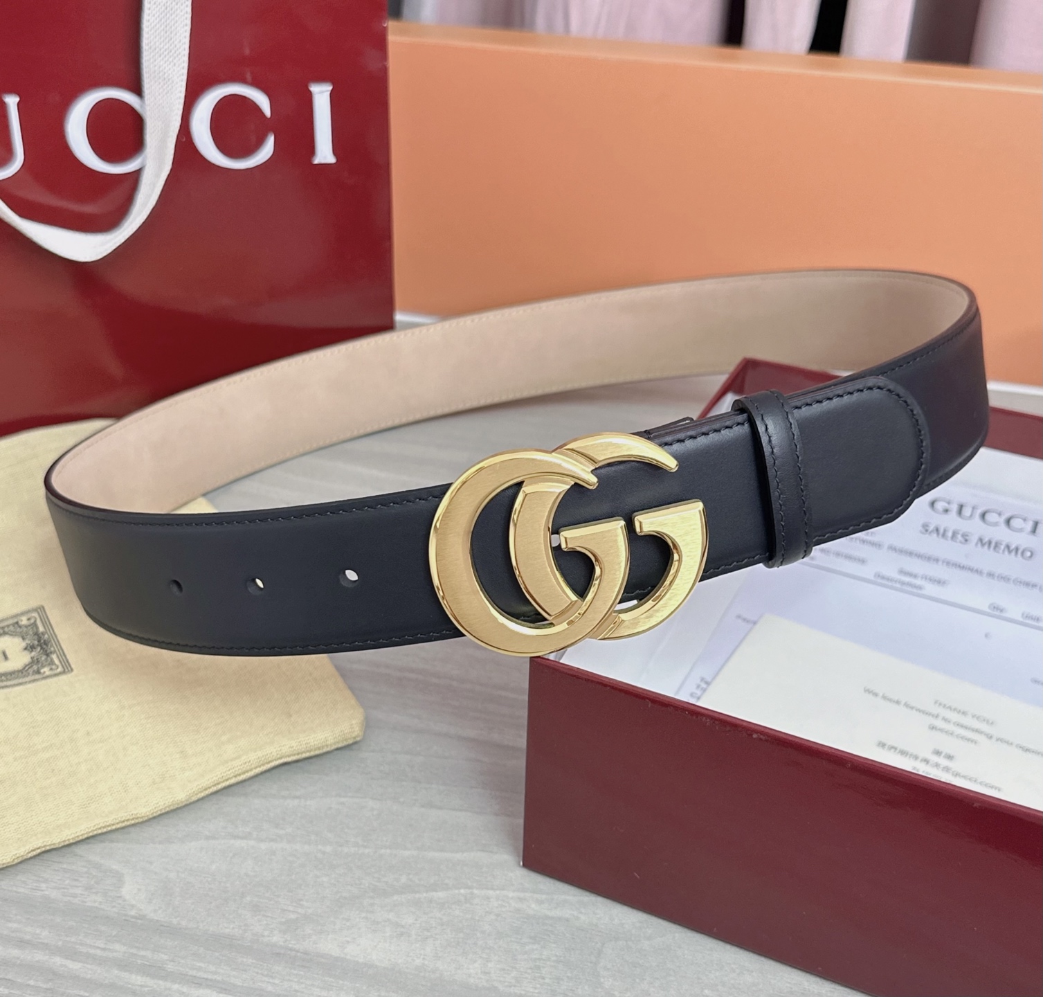 💥💥💥4.0cm古奇腰带，平纹磨砂底双面头层牛皮，长度：75.80.85.90.95.100.105.1