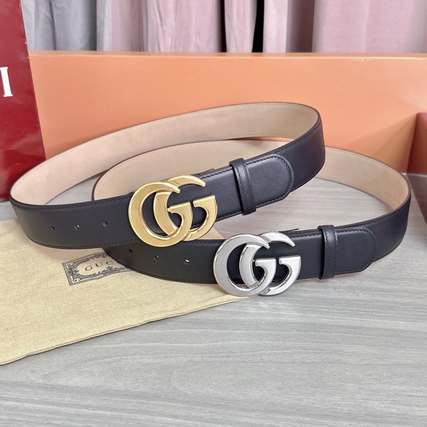 💥💥💥4.0cm古奇腰带，平纹磨砂底双面头层牛皮，长度：75.80.85.90.95.100.105.1