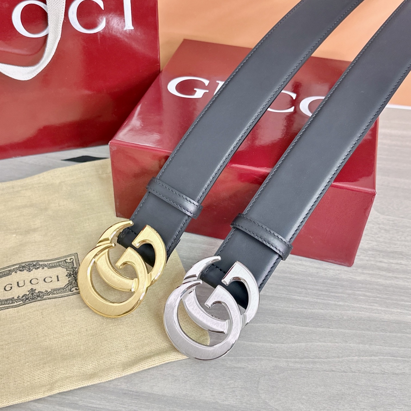 💥💥💥4.0cm古奇腰带，平纹磨砂底双面头层牛皮，长度：75.80.85.90.95.100.105.1