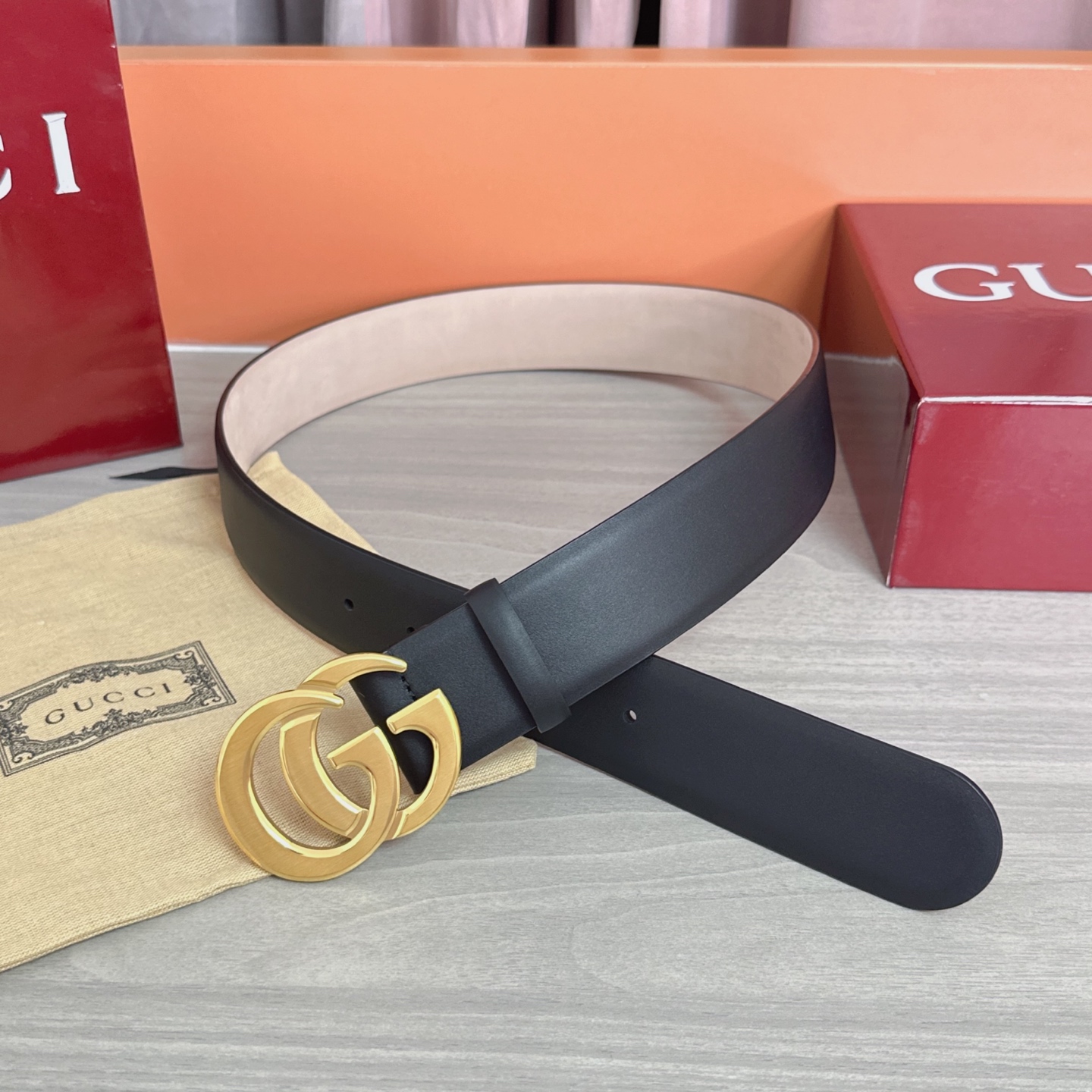 💥💥💥4.0cm古奇腰带，平纹磨砂底双面头层牛皮，长度：75.80.85.90.95.100.105.1