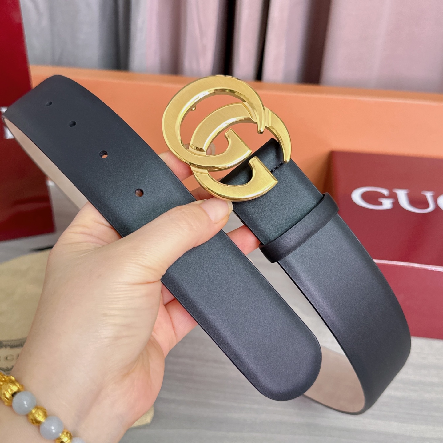 💥💥💥4.0cm古奇腰带，平纹磨砂底双面头层牛皮，长度：75.80.85.90.95.100.105.1