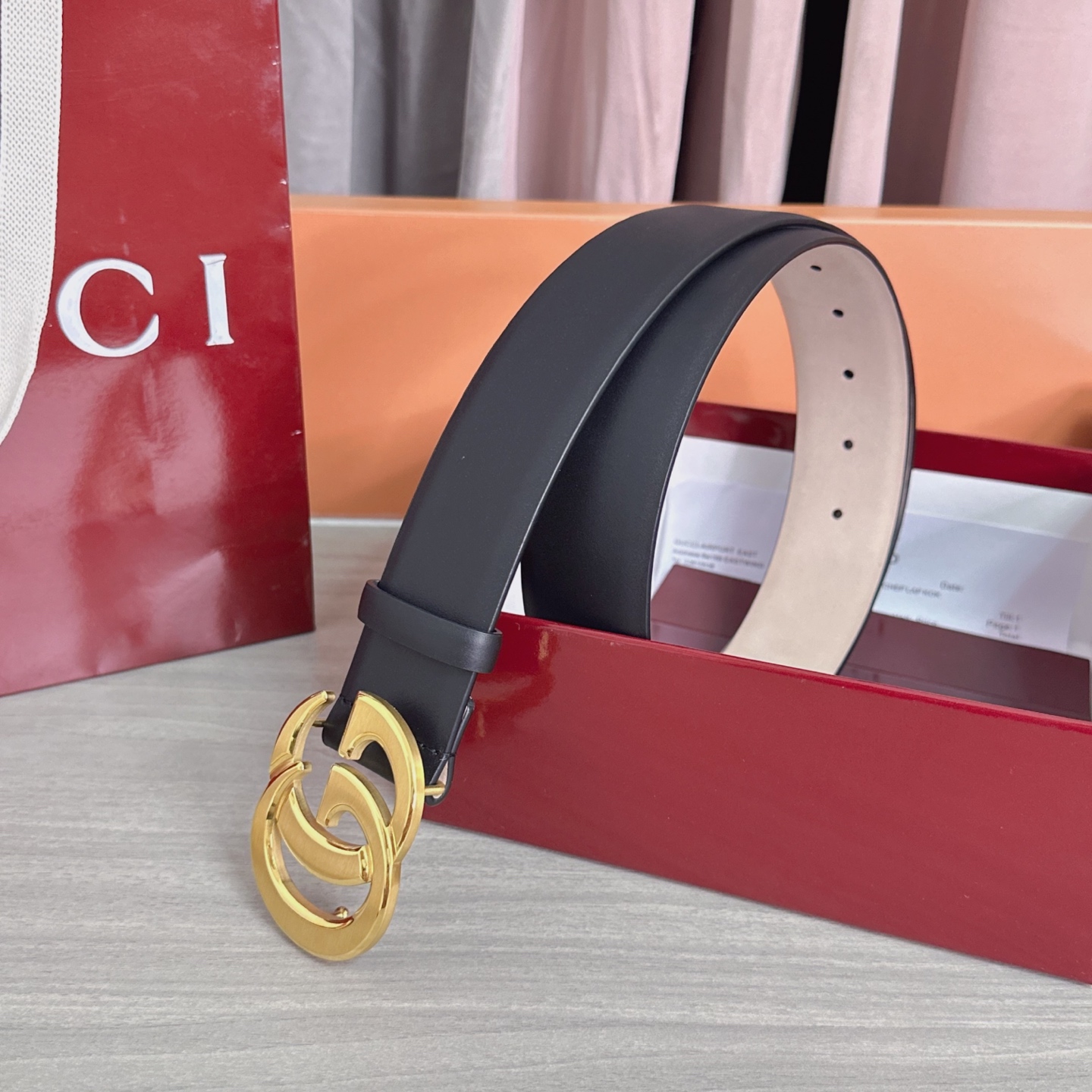 💥💥💥4.0cm古奇腰带，平纹磨砂底双面头层牛皮，长度：75.80.85.90.95.100.105.1