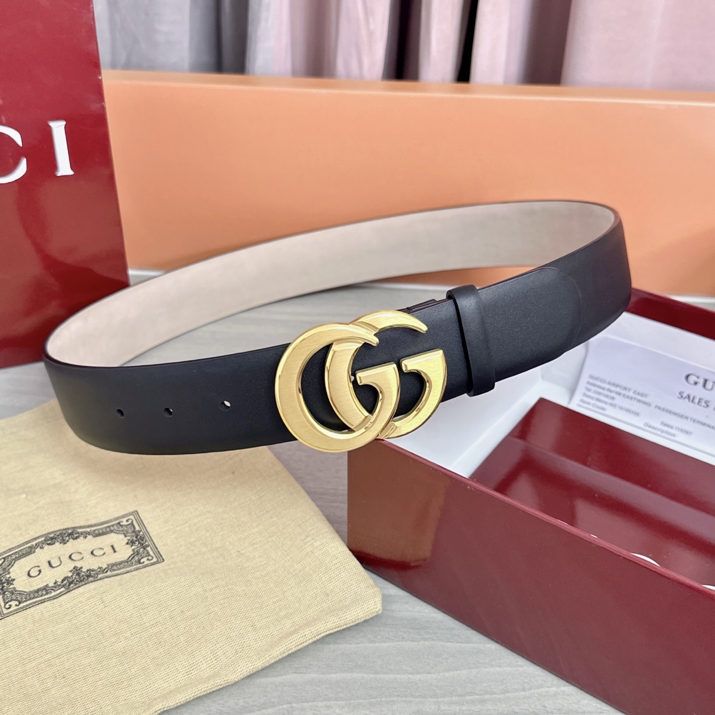 💥💥💥4.0cm古奇腰带，平纹磨砂底双面头层牛皮，长度：75.80.85.90.95.100.105.1