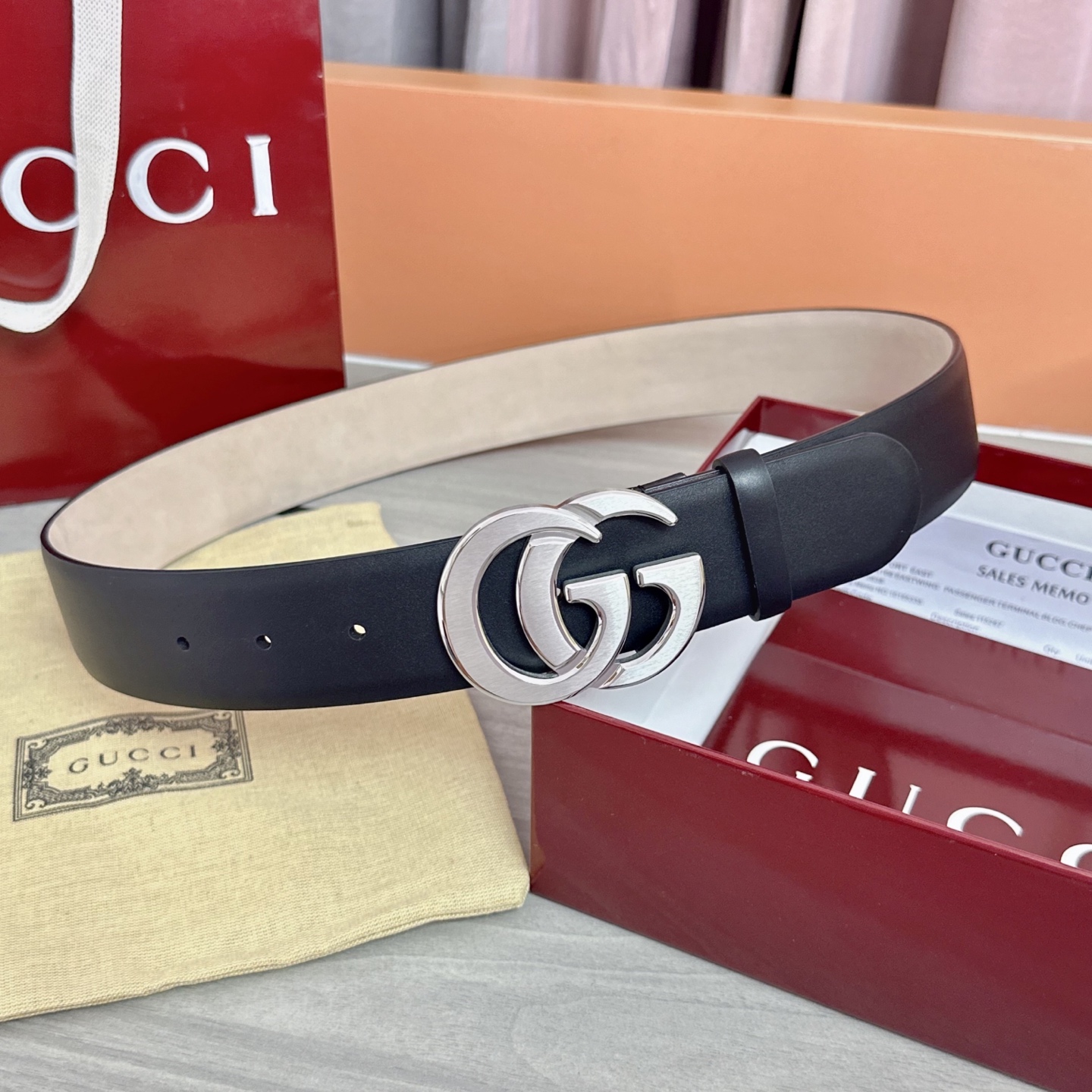 💥💥💥4.0cm古奇腰带，平纹磨砂底双面头层牛皮，长度：75.80.85.90.95.100.105.1