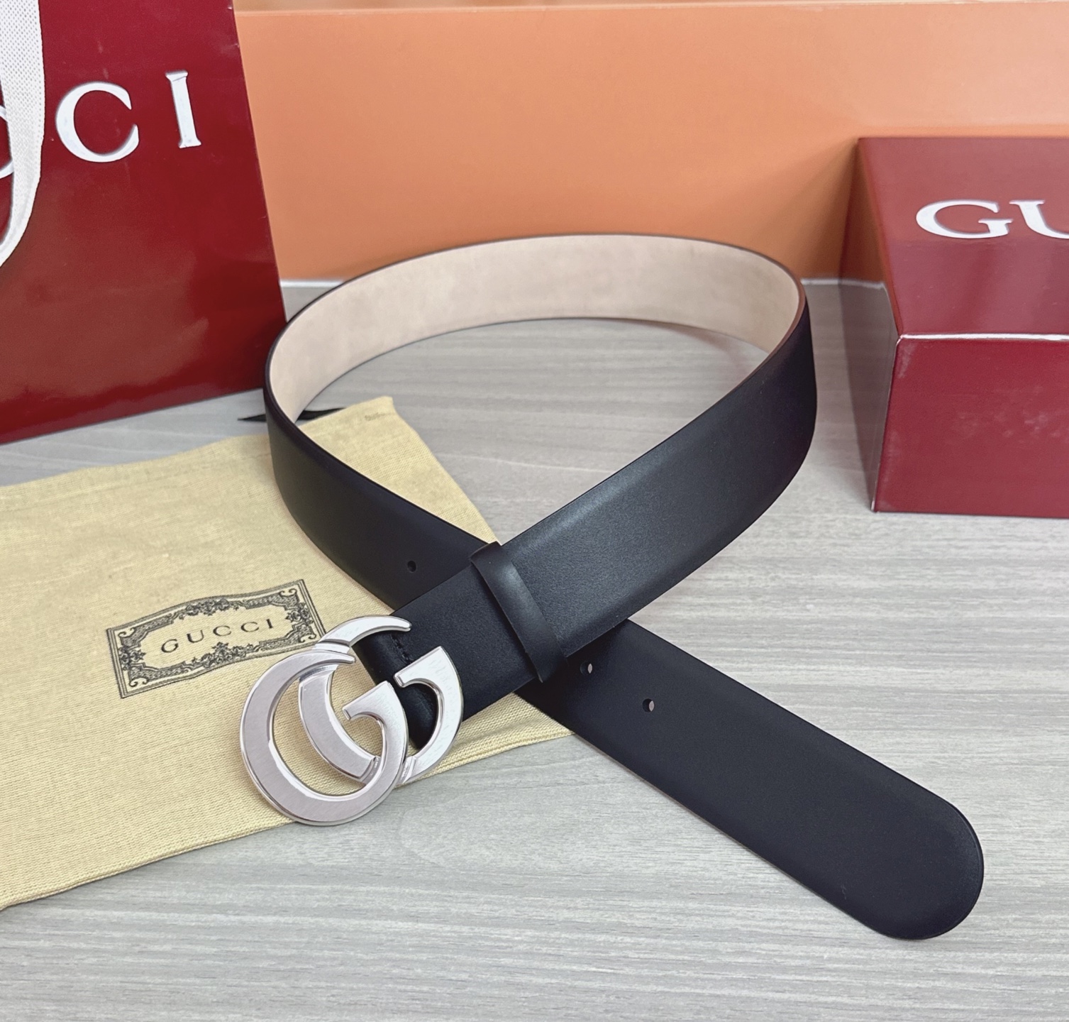 💥💥💥4.0cm古奇腰带，平纹磨砂底双面头层牛皮，长度：75.80.85.90.95.100.105.1