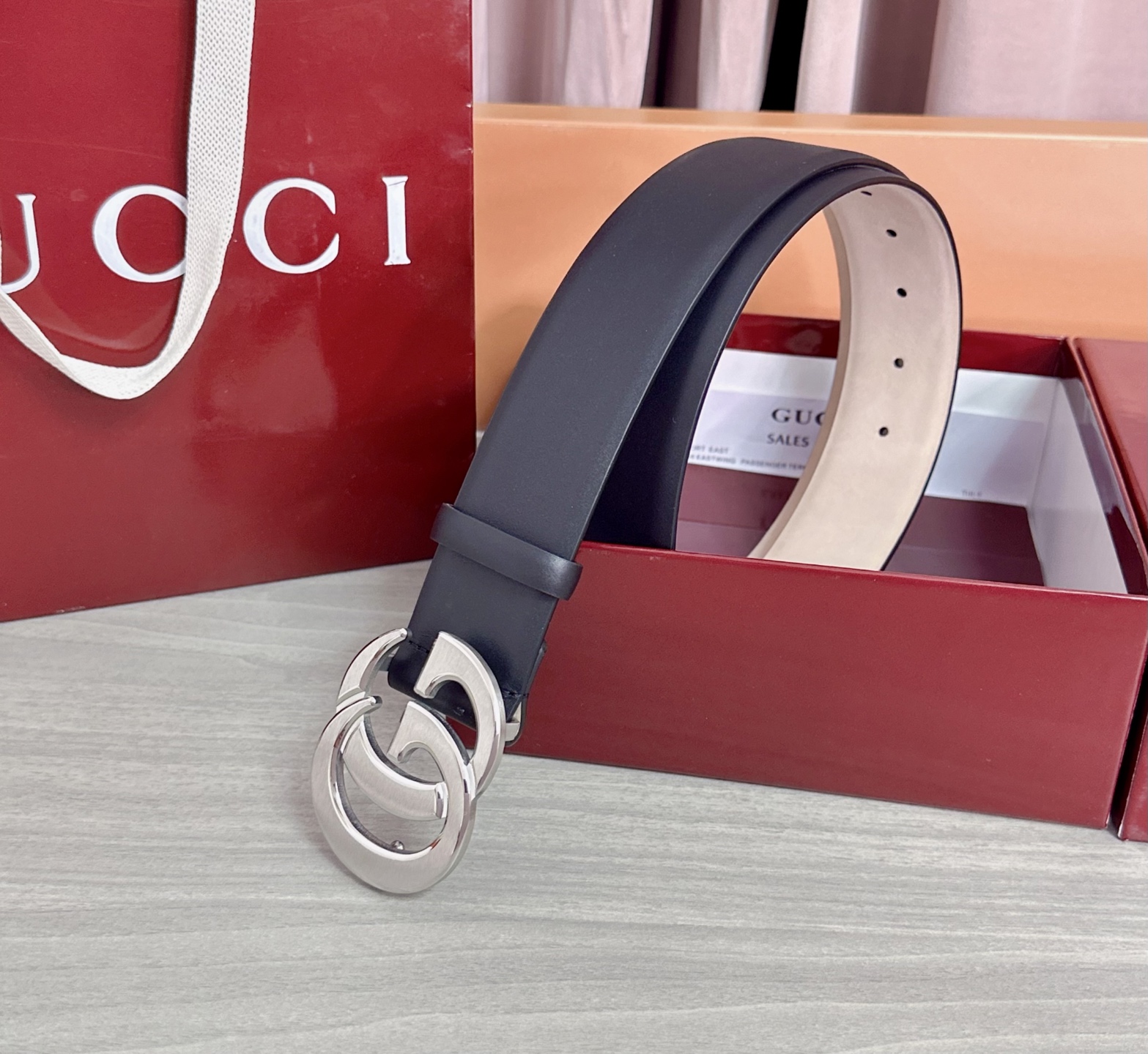 💥💥💥4.0cm古奇腰带，平纹磨砂底双面头层牛皮，长度：75.80.85.90.95.100.105.1