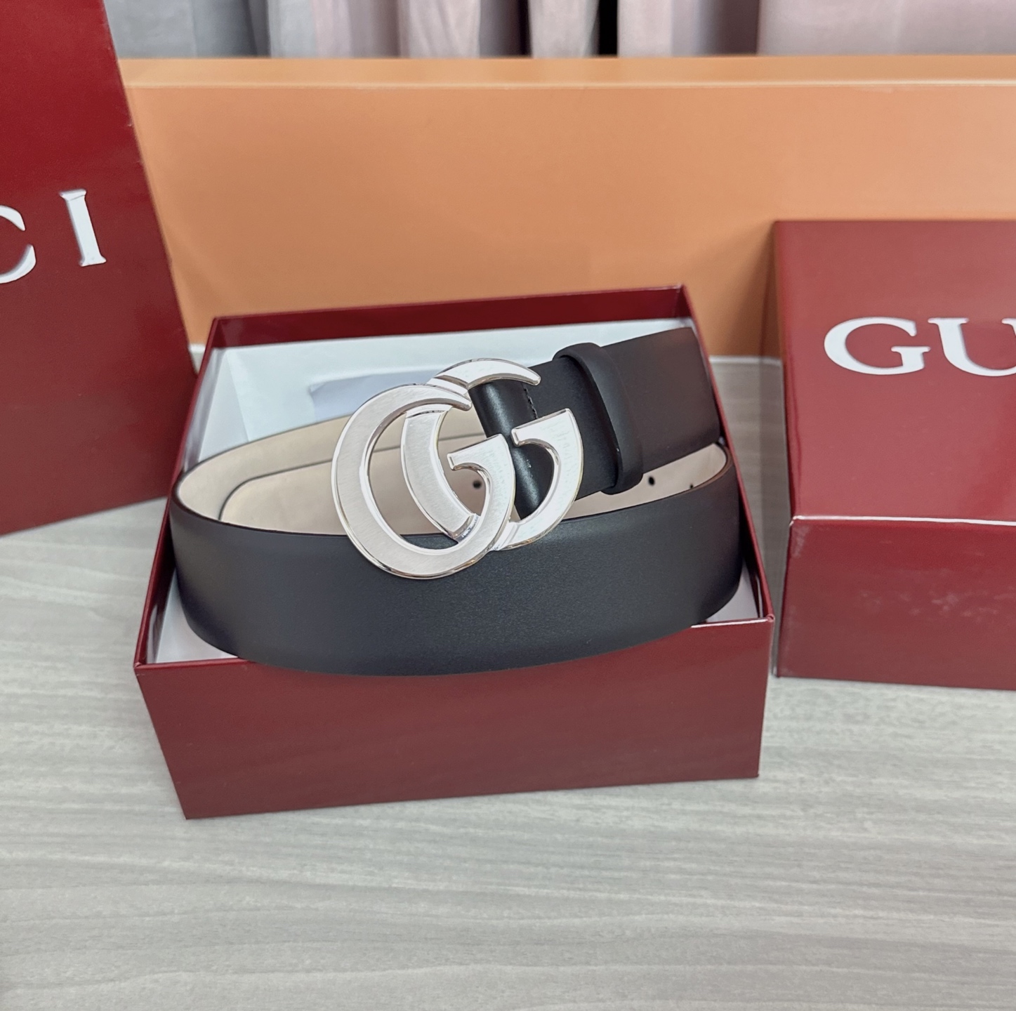 💥💥💥4.0cm古奇腰带，平纹磨砂底双面头层牛皮，长度：75.80.85.90.95.100.105.1