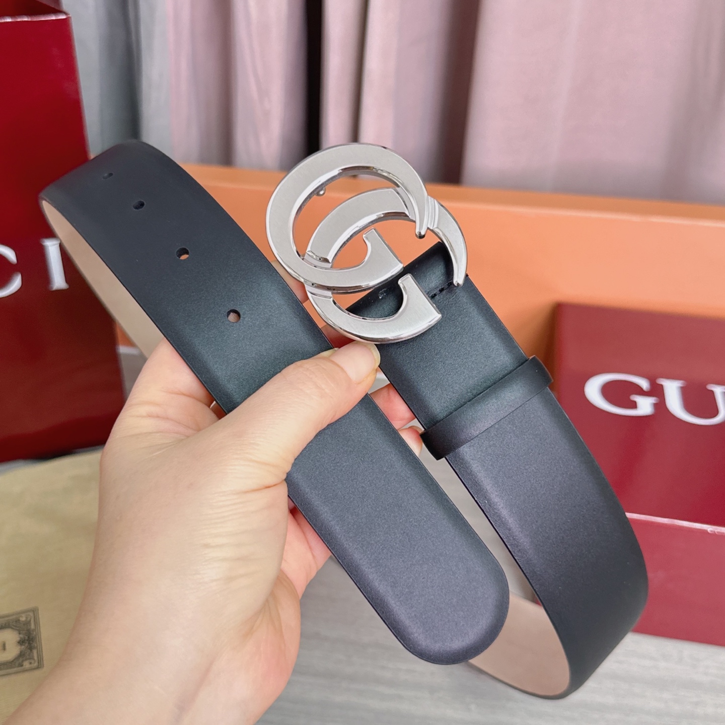 💥💥💥4.0cm古奇腰带，平纹磨砂底双面头层牛皮，长度：75.80.85.90.95.100.105.1