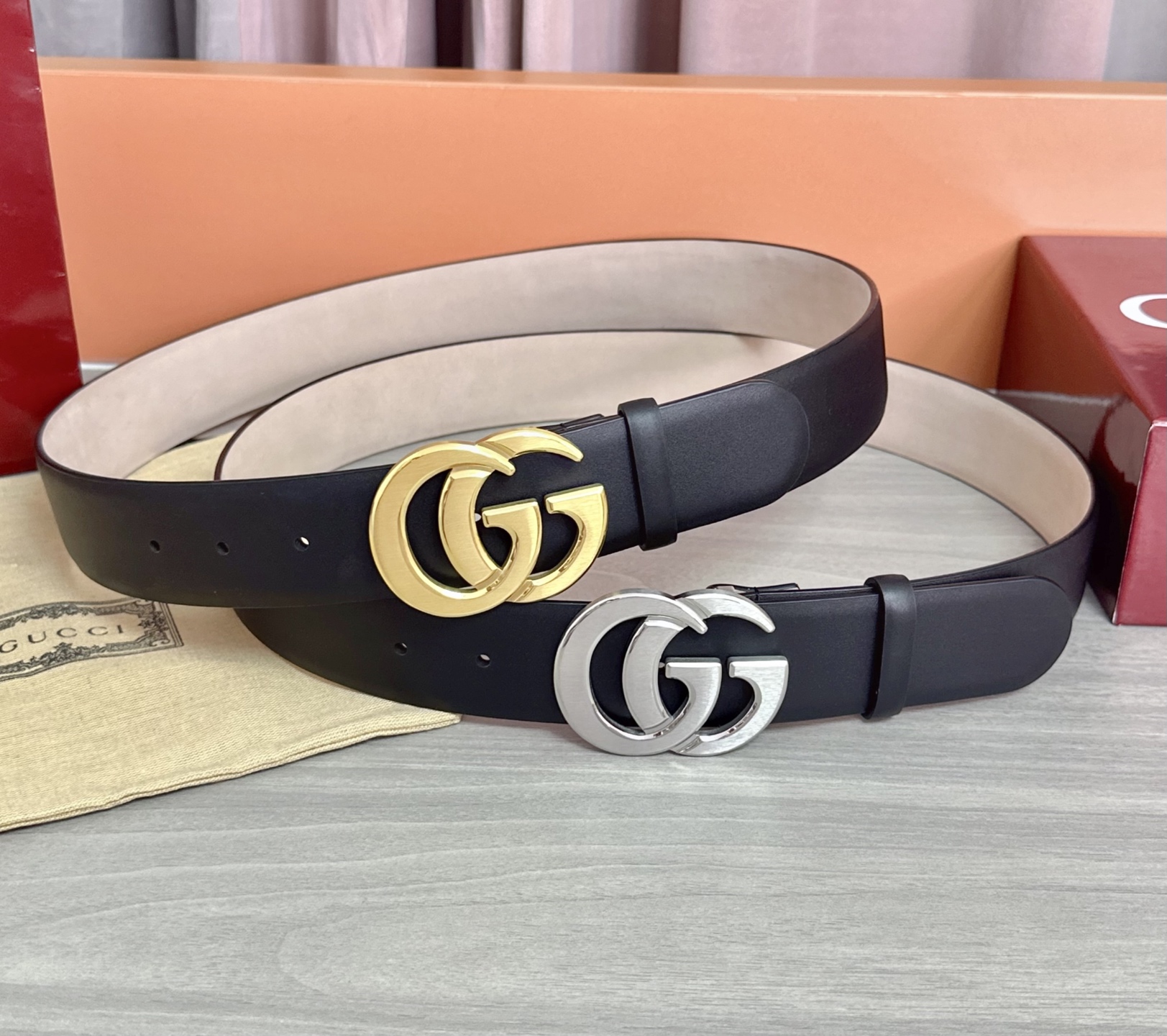 💥💥💥4.0cm古奇腰带，平纹磨砂底双面头层牛皮，长度：75.80.85.90.95.100.105.1