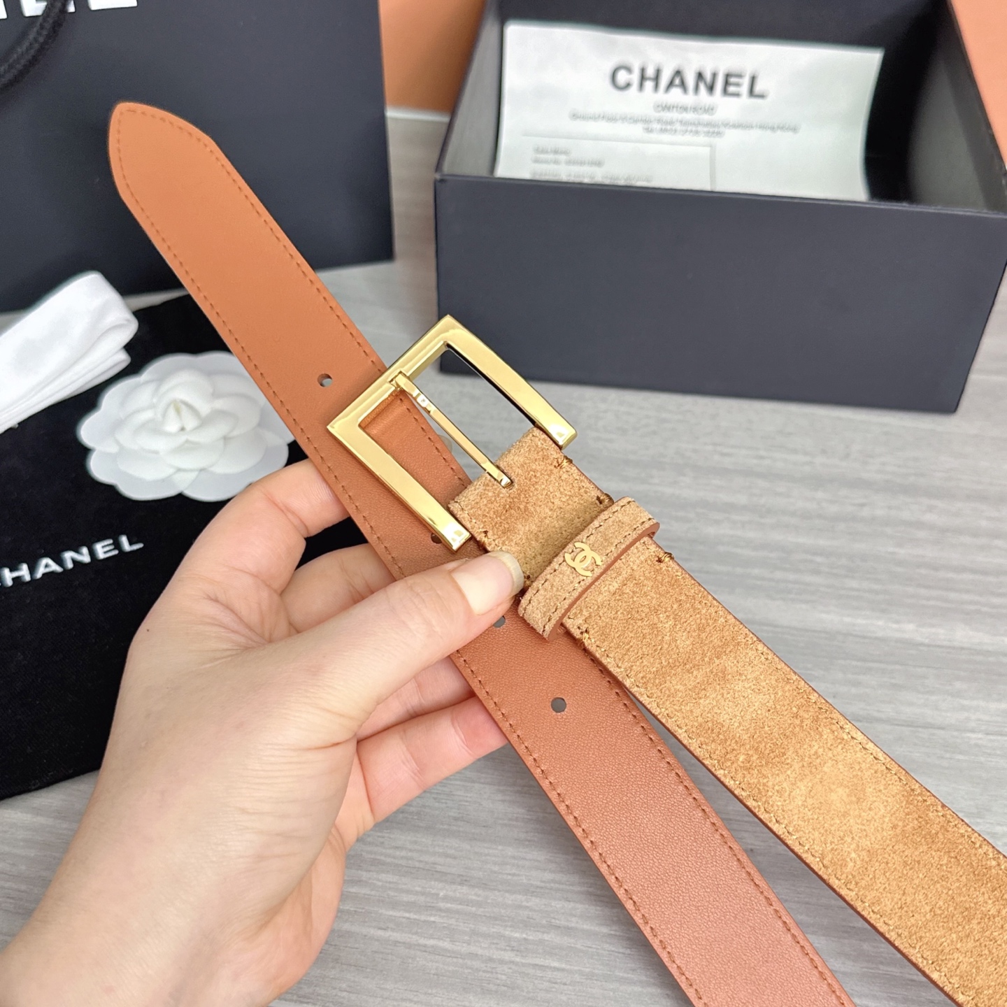 💥💥💥3.0cm香奈儿腰带，磨砂皮双面头层牛皮，长度：75.80.85.90.95.100.105.11