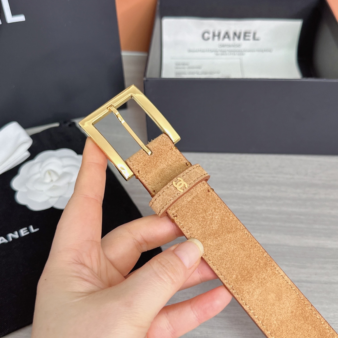 💥💥💥3.0cm香奈儿腰带，磨砂皮双面头层牛皮，长度：75.80.85.90.95.100.105.11