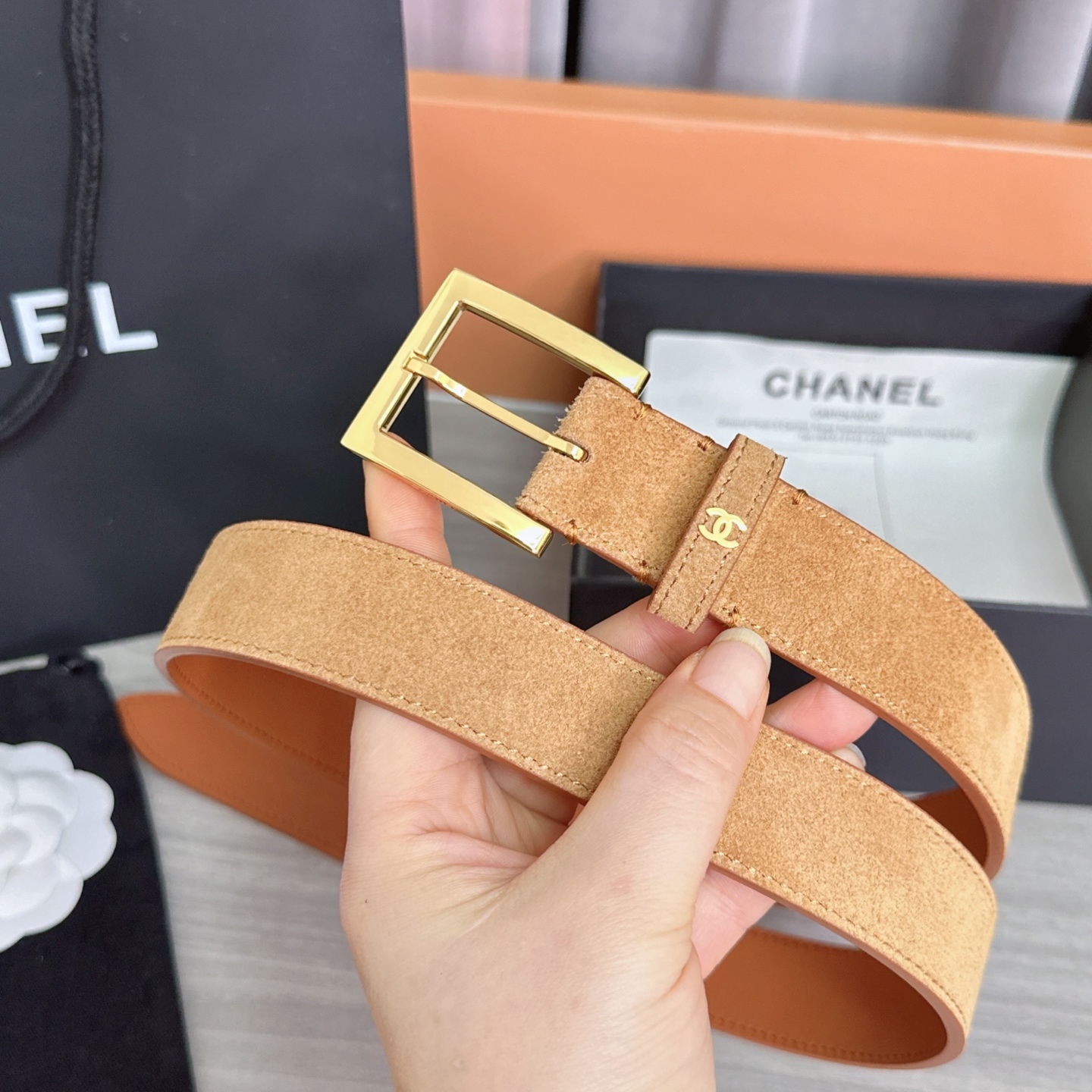 💥💥💥3.0cm香奈儿腰带，磨砂皮双面头层牛皮，长度：75.80.85.90.95.100.105.11