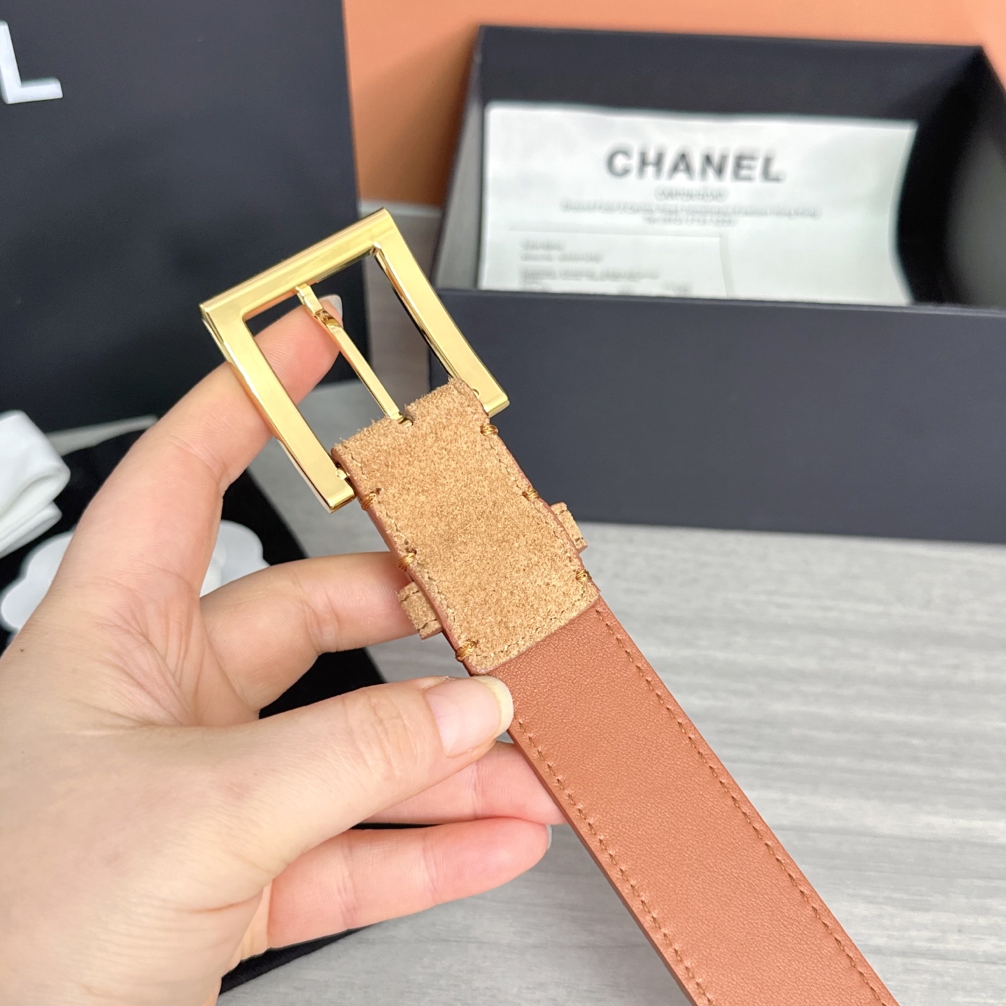 💥💥💥3.0cm香奈儿腰带，磨砂皮双面头层牛皮，长度：75.80.85.90.95.100.105.11