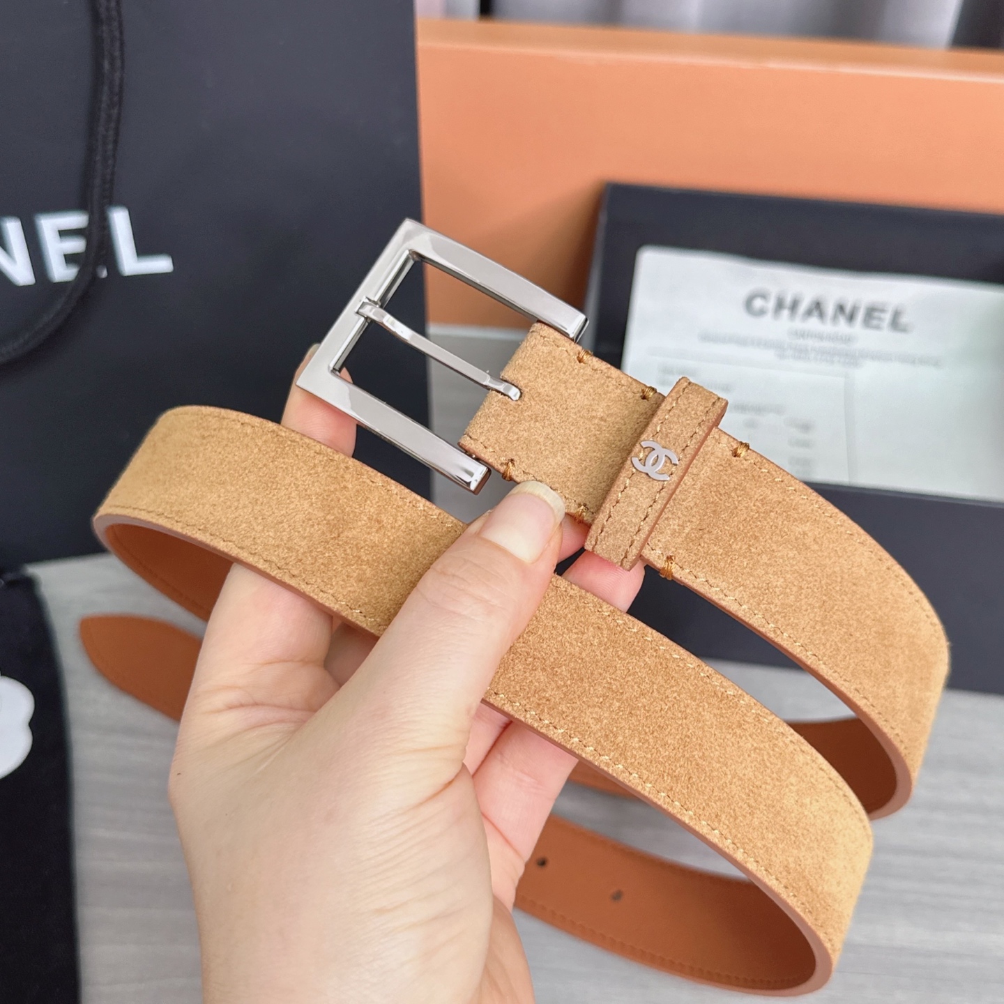 💥💥💥3.0cm香奈儿腰带，磨砂皮双面头层牛皮，长度：75.80.85.90.95.100.105.11