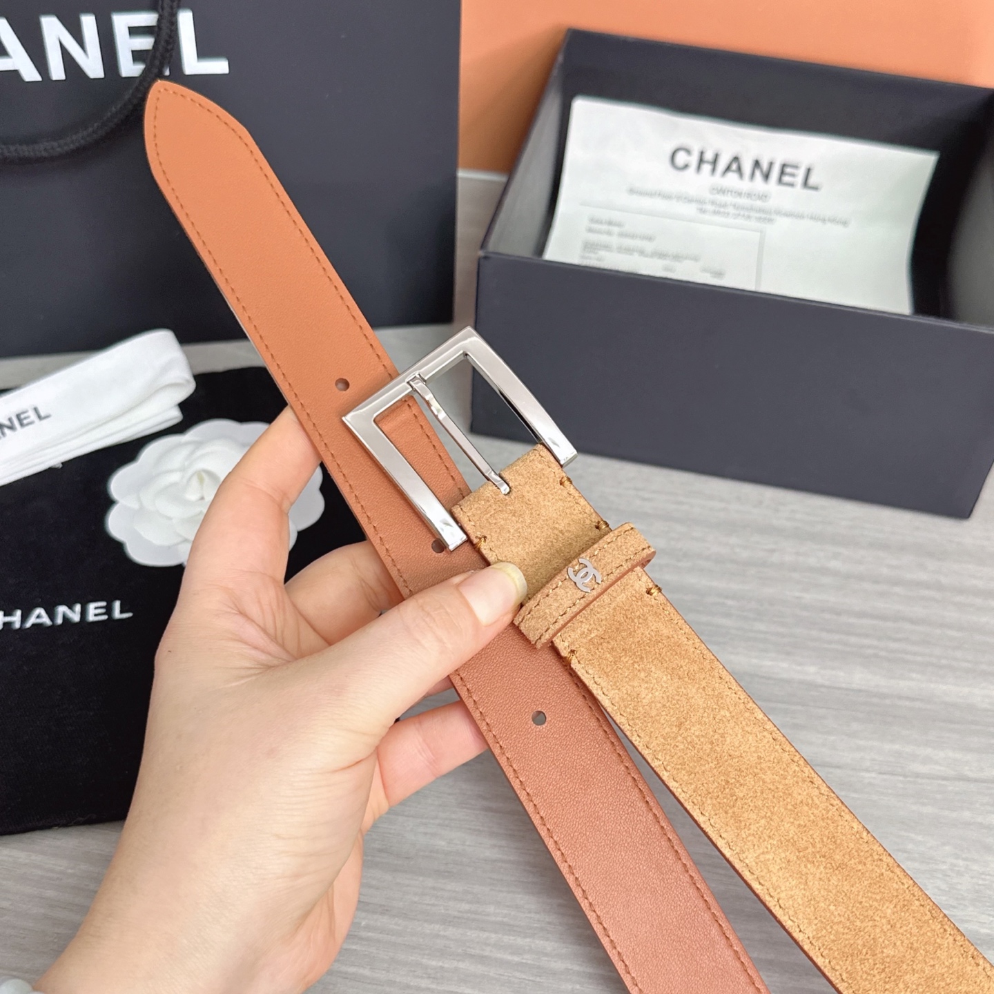 💥💥💥3.0cm香奈儿腰带，磨砂皮双面头层牛皮，长度：75.80.85.90.95.100.105.11