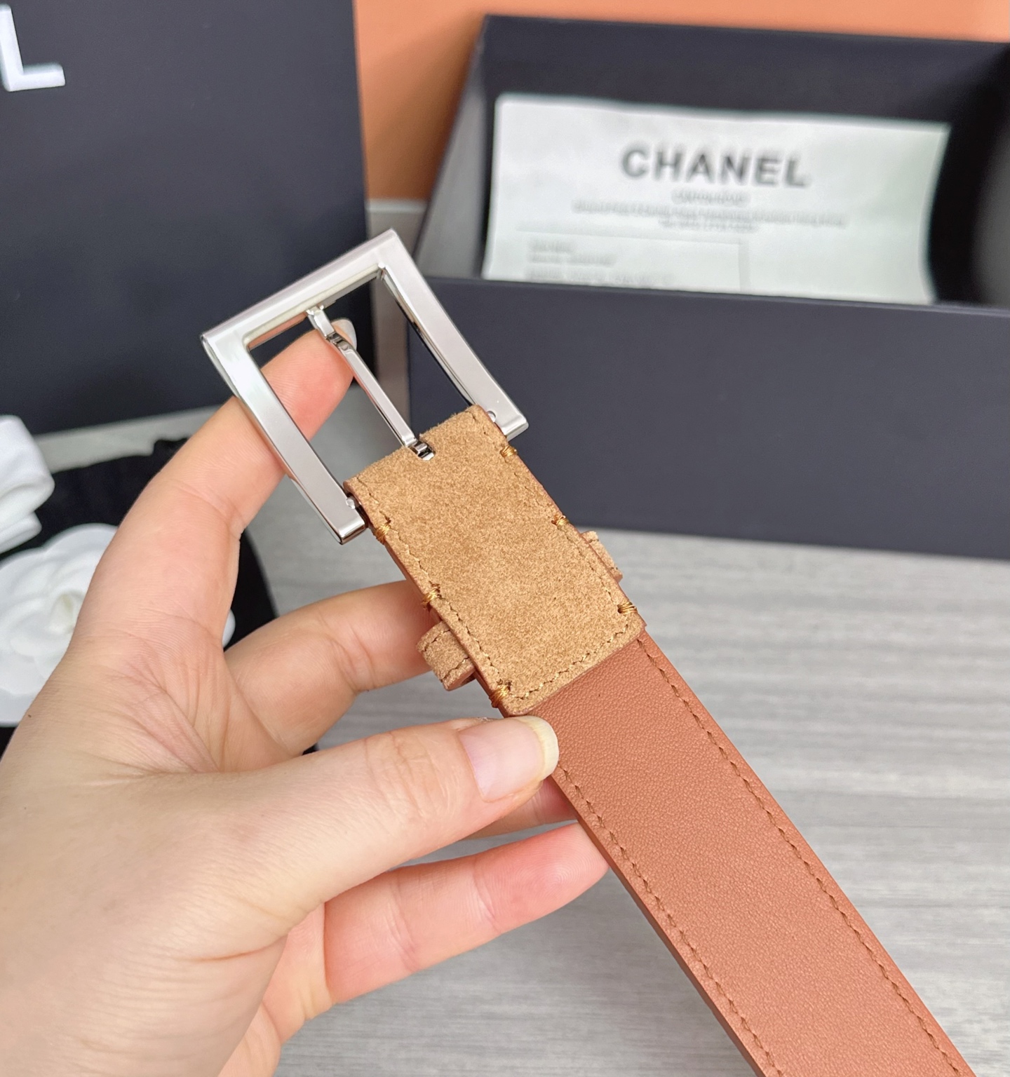 💥💥💥3.0cm香奈儿腰带，磨砂皮双面头层牛皮，长度：75.80.85.90.95.100.105.11