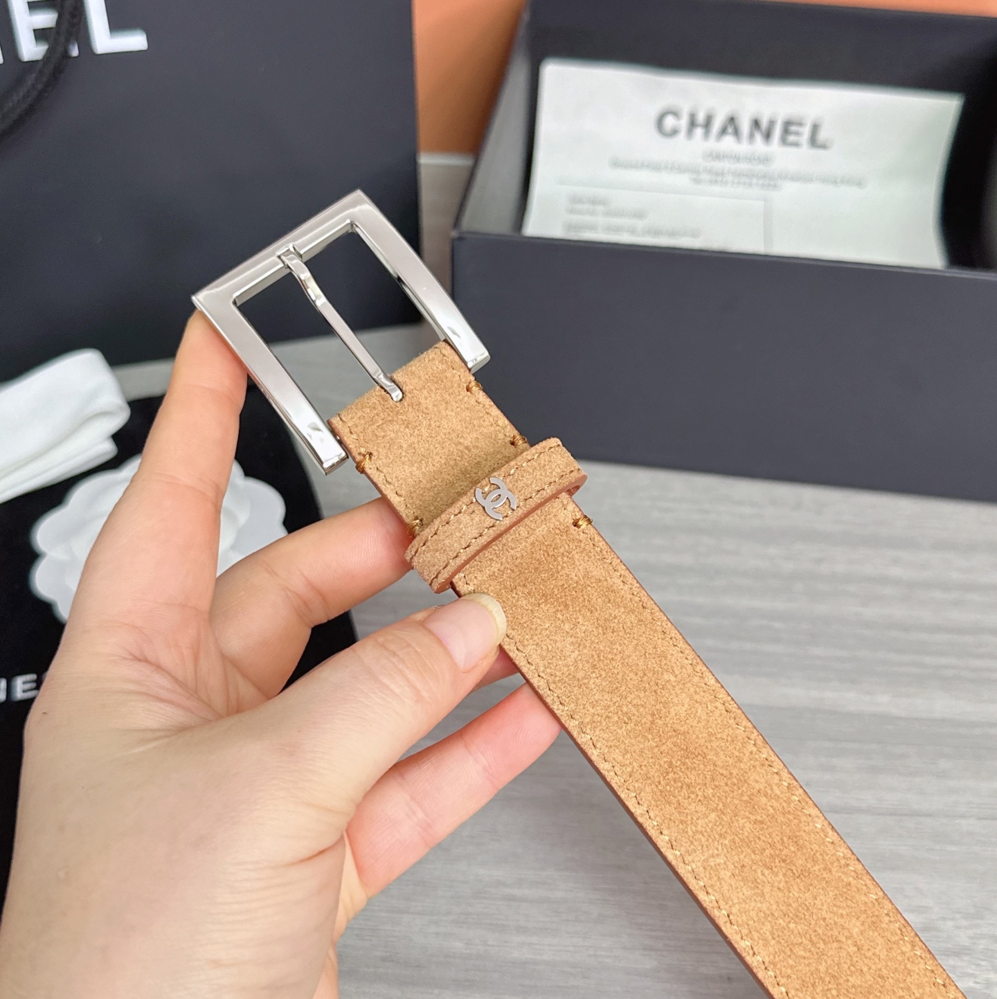 💥💥💥3.0cm香奈儿腰带，磨砂皮双面头层牛皮，长度：75.80.85.90.95.100.105.11