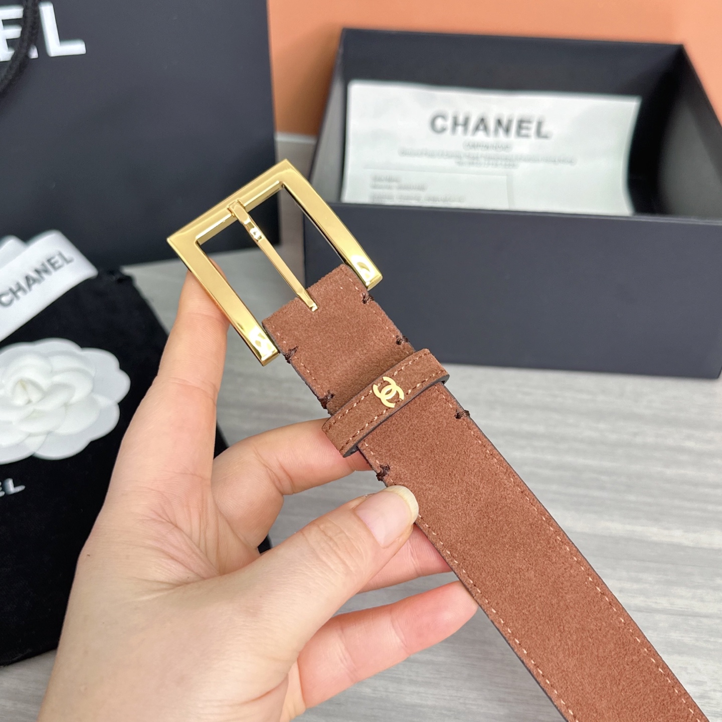 💥💥💥3.0cm香奈儿腰带，磨砂皮双面头层牛皮，长度：75.80.85.90.95.100.105.11