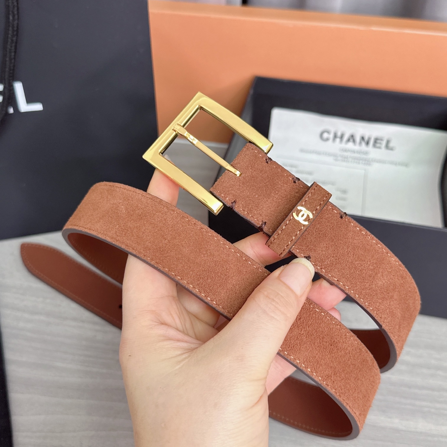 💥💥💥3.0cm香奈儿腰带，磨砂皮双面头层牛皮，长度：75.80.85.90.95.100.105.11