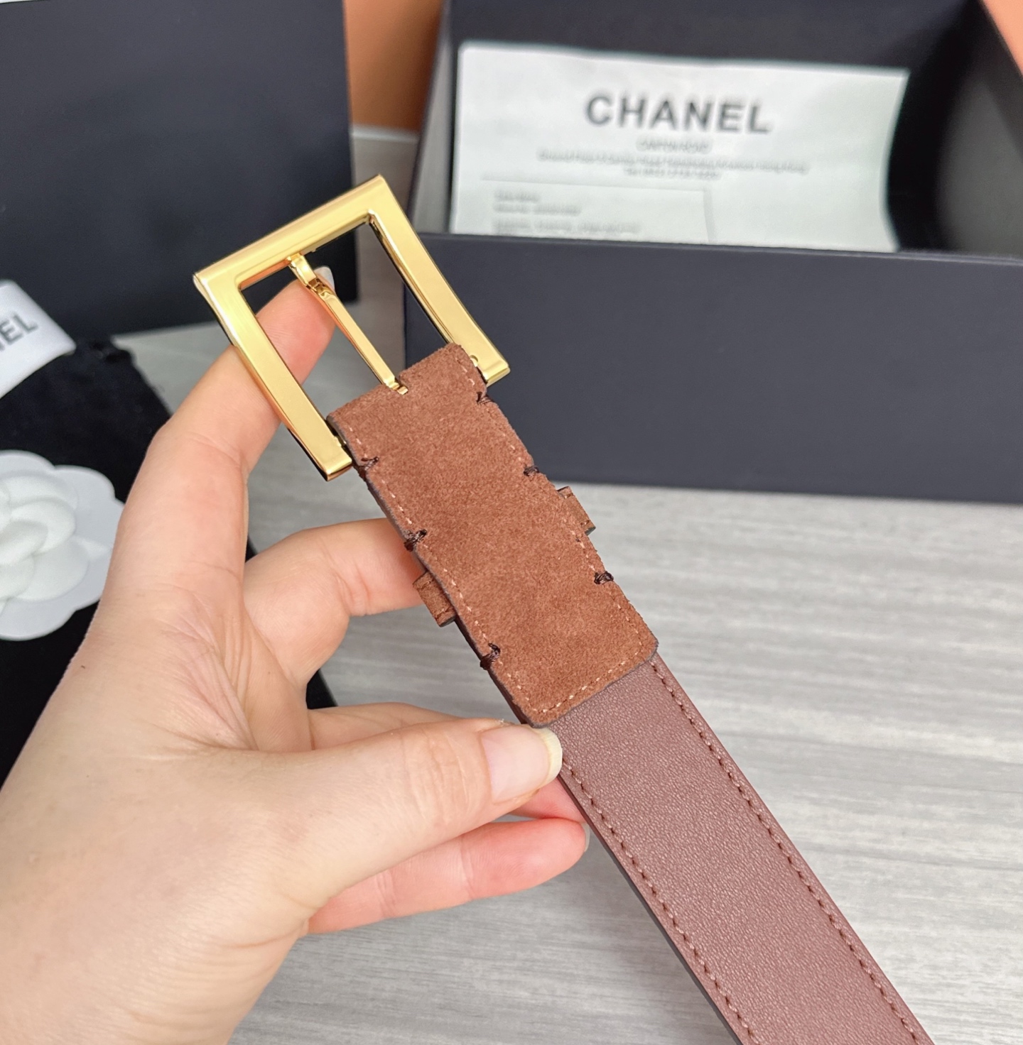💥💥💥3.0cm香奈儿腰带，磨砂皮双面头层牛皮，长度：75.80.85.90.95.100.105.11