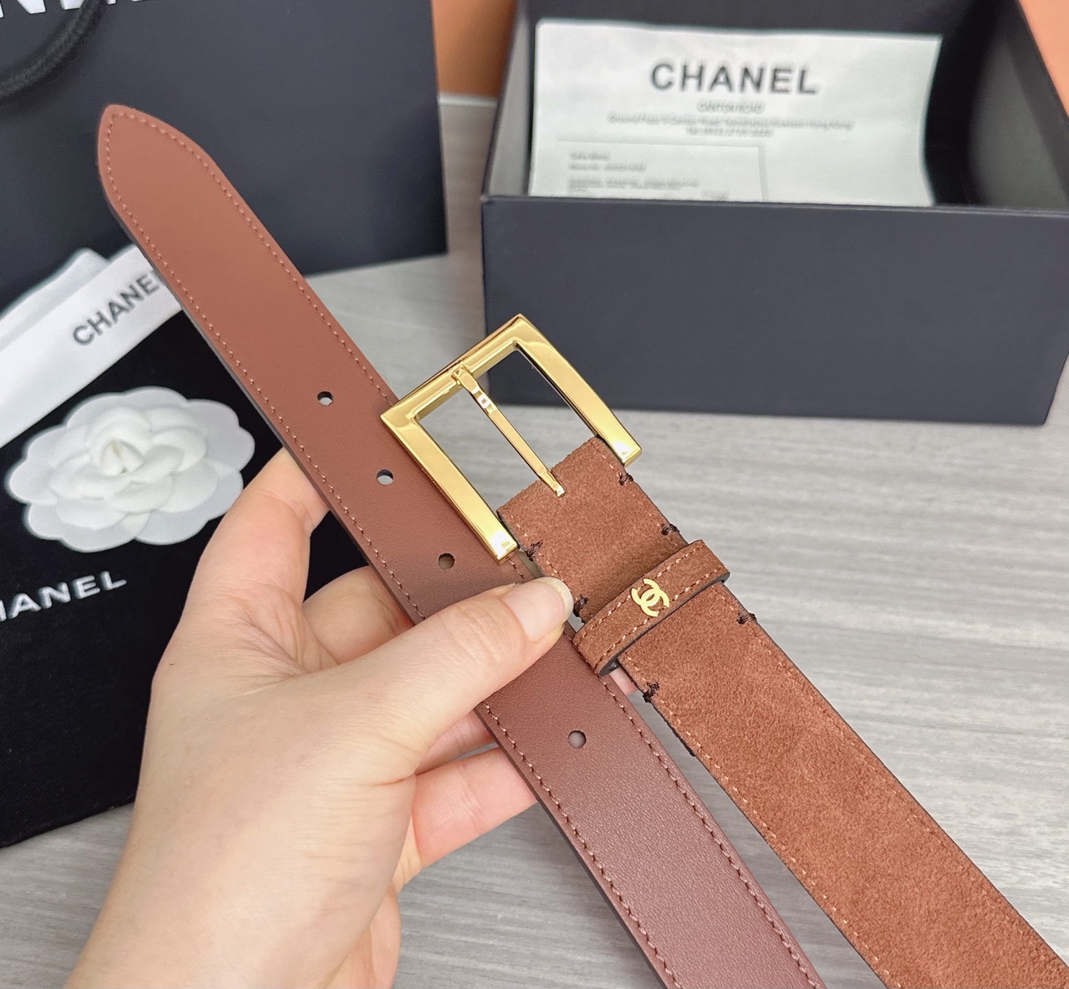 💥💥💥3.0cm香奈儿腰带，磨砂皮双面头层牛皮，长度：75.80.85.90.95.100.105.11