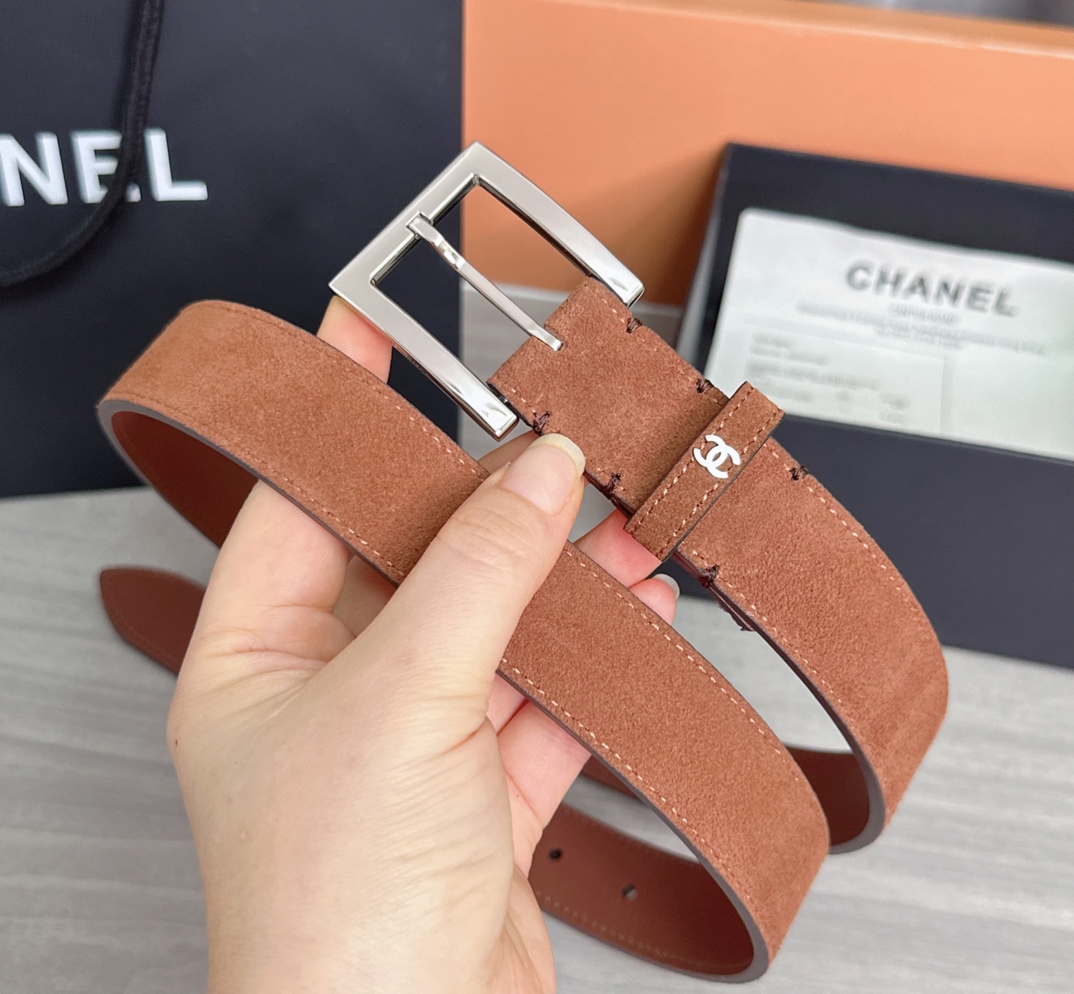 💥💥💥3.0cm香奈儿腰带，磨砂皮双面头层牛皮，长度：75.80.85.90.95.100.105.11