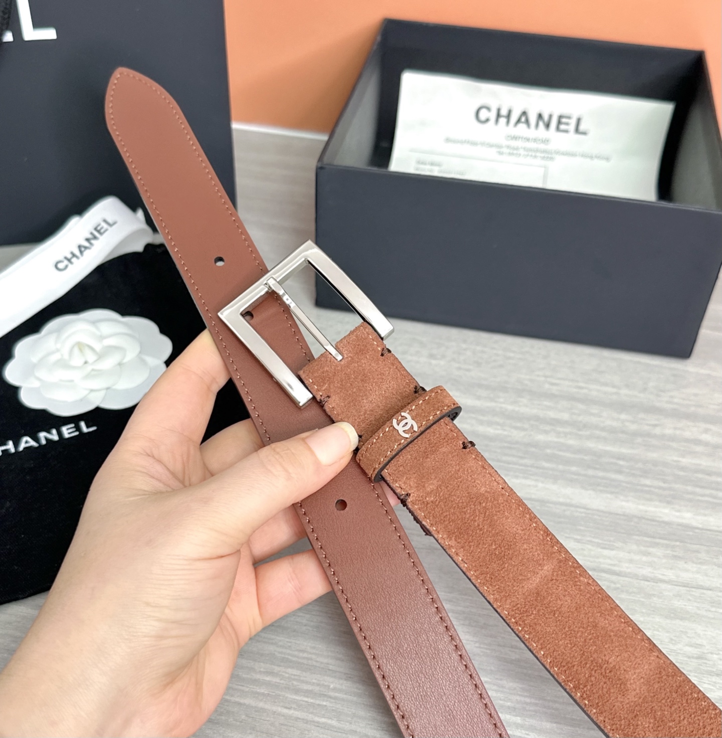💥💥💥3.0cm香奈儿腰带，磨砂皮双面头层牛皮，长度：75.80.85.90.95.100.105.11