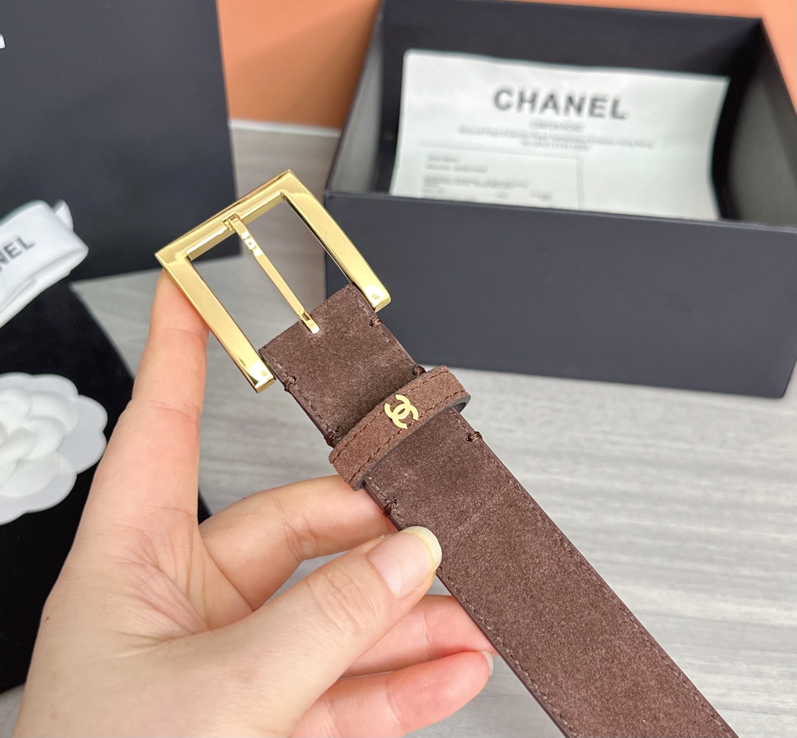 💥💥💥3.0cm香奈儿腰带，磨砂皮双面头层牛皮，长度：75.80.85.90.95.100.105.11