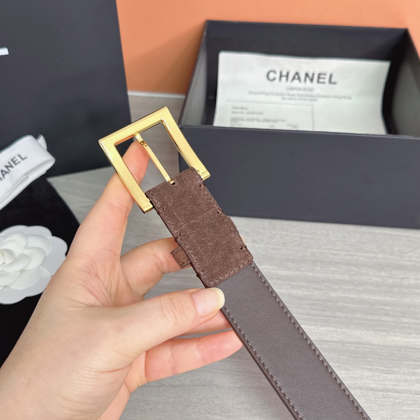 💥💥💥3.0cm香奈儿腰带，磨砂皮双面头层牛皮，长度：75.80.85.90.95.100.105.11