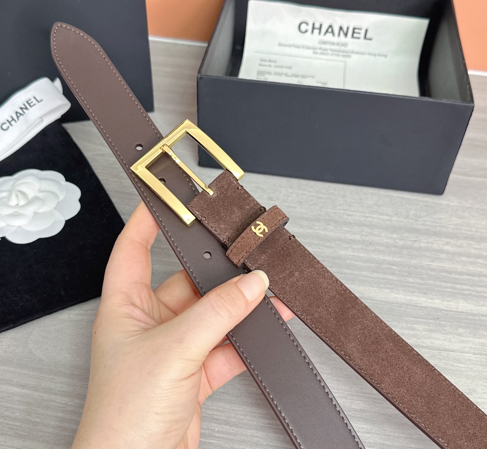 💥💥💥3.0cm香奈儿腰带，磨砂皮双面头层牛皮，长度：75.80.85.90.95.100.105.11