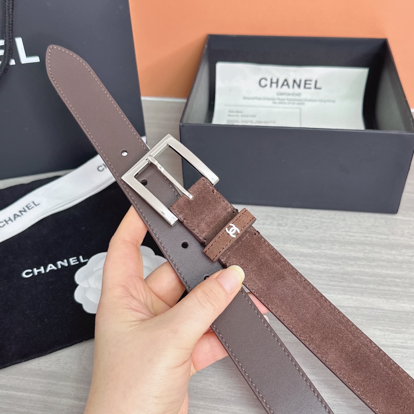 💥💥💥3.0cm香奈儿腰带，磨砂皮双面头层牛皮，长度：75.80.85.90.95.100.105.11