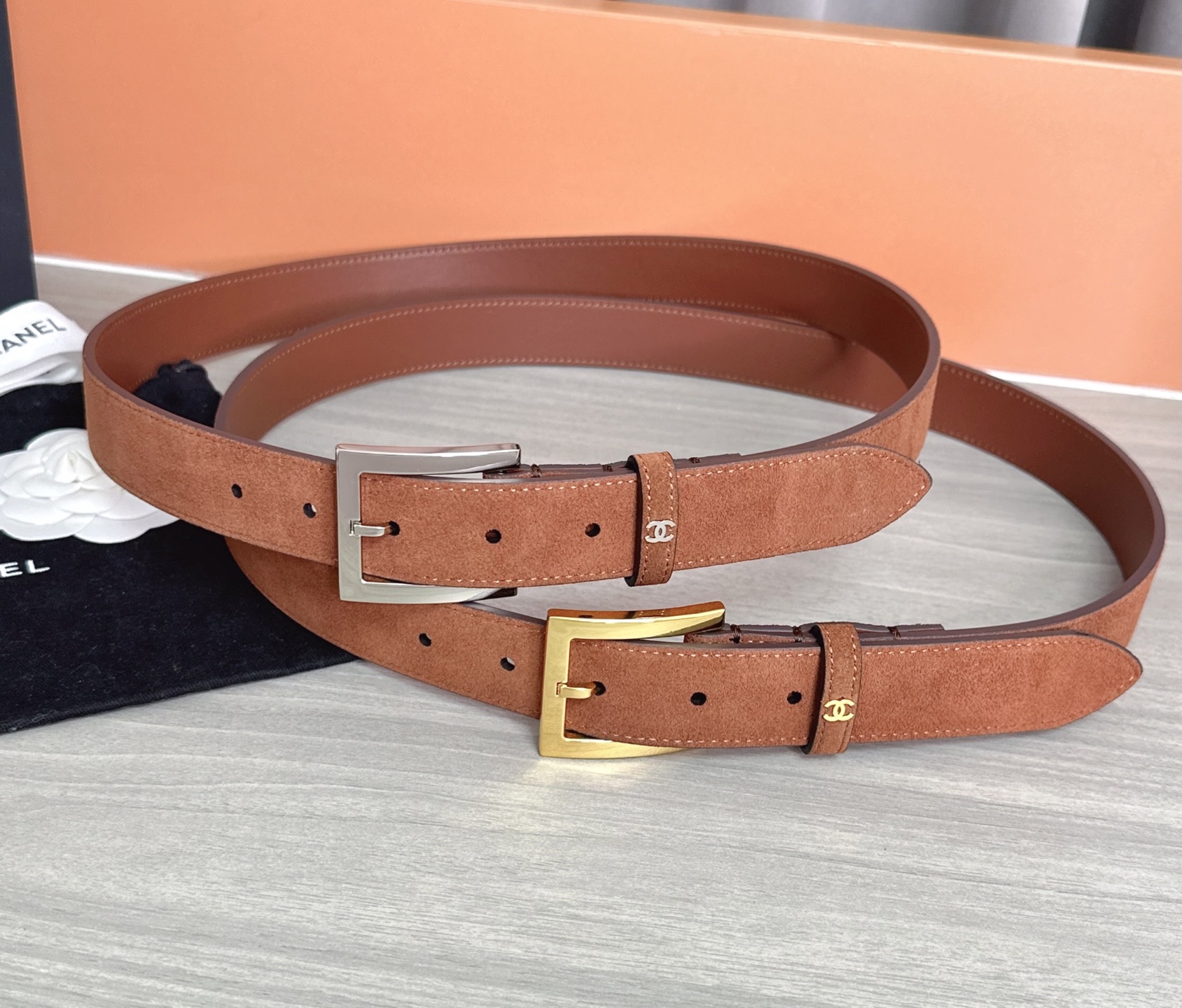 💥💥💥3.0cm香奈儿腰带，磨砂皮双面头层牛皮，长度：75.80.85.90.95.100.105.11