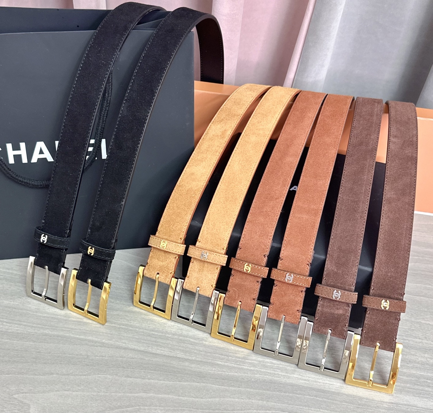 💥💥💥3.0cm香奈儿腰带，磨砂皮双面头层牛皮，长度：75.80.85.90.95.100.105.11