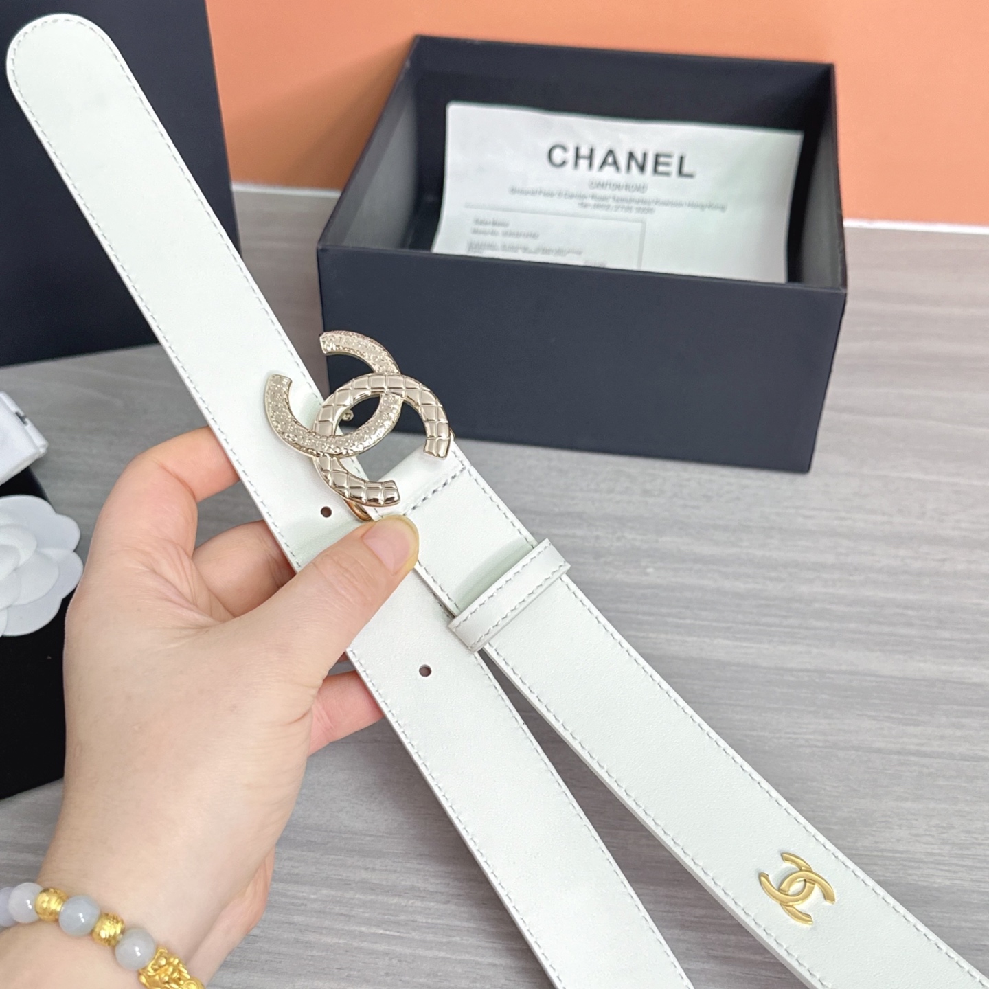 💥💥💥3.0cm香奈儿腰带，头层进口牛皮，长度：75.80.85.90.95.100.105欧，浅金铜五