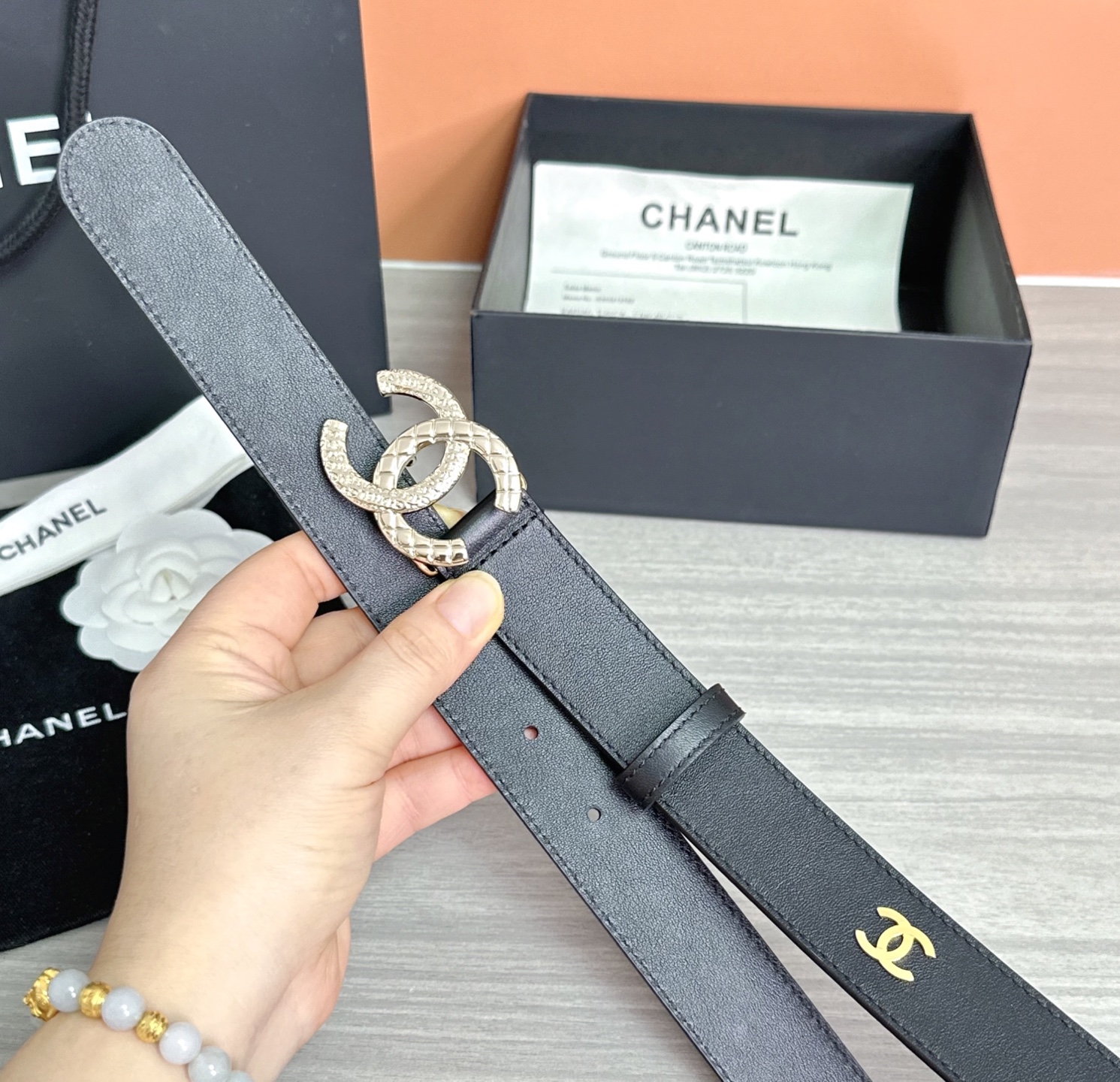 💥💥💥3.0cm香奈儿腰带，头层进口牛皮，长度：75.80.85.90.95.100.105欧，浅金铜五