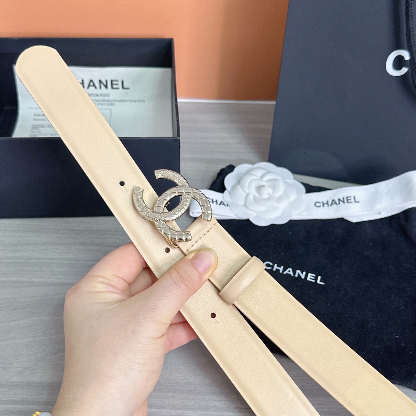 💥💥💥3.0cm香奈儿腰带，头层进口牛皮，长度：75.80.85.90.95.100.105欧，浅金铜五