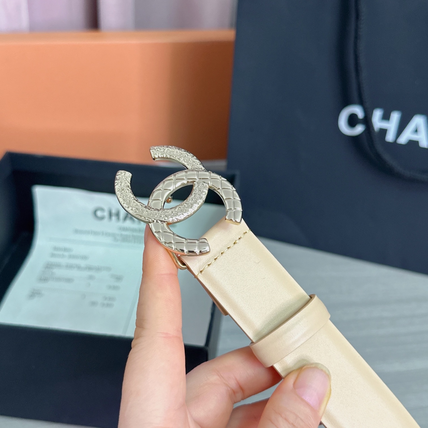 💥💥💥3.0cm香奈儿腰带，头层进口牛皮，长度：75.80.85.90.95.100.105欧，浅金铜五