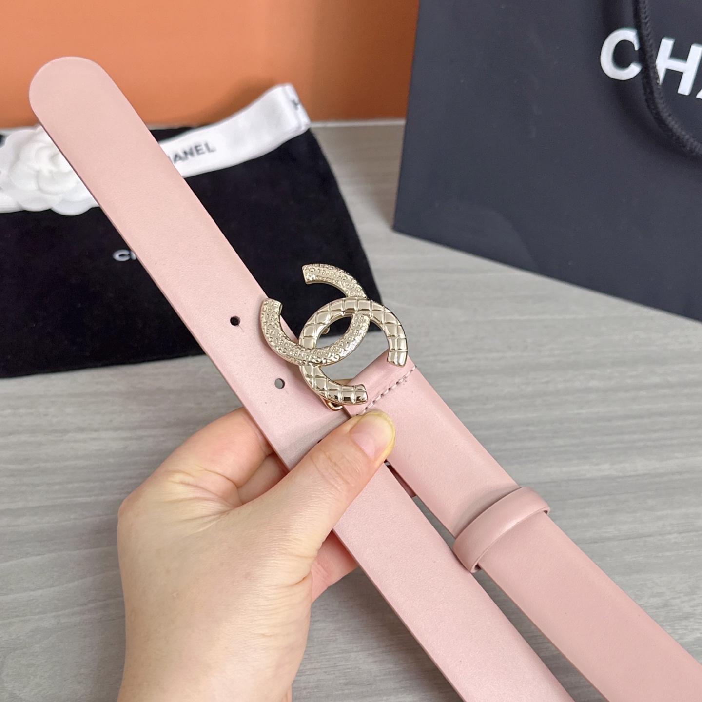 💥💥💥3.0cm香奈儿腰带，头层进口牛皮，长度：75.80.85.90.95.100.105欧，浅金铜五