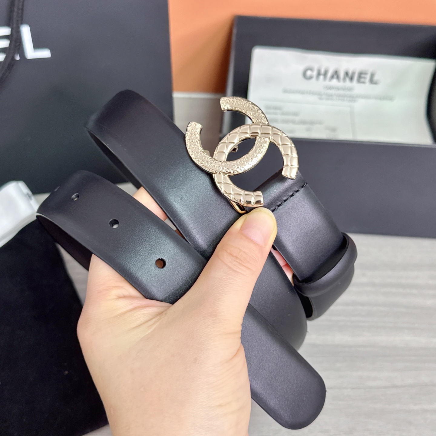 💥💥💥3.0cm香奈儿腰带，头层进口牛皮，长度：75.80.85.90.95.100.105欧，浅金铜五