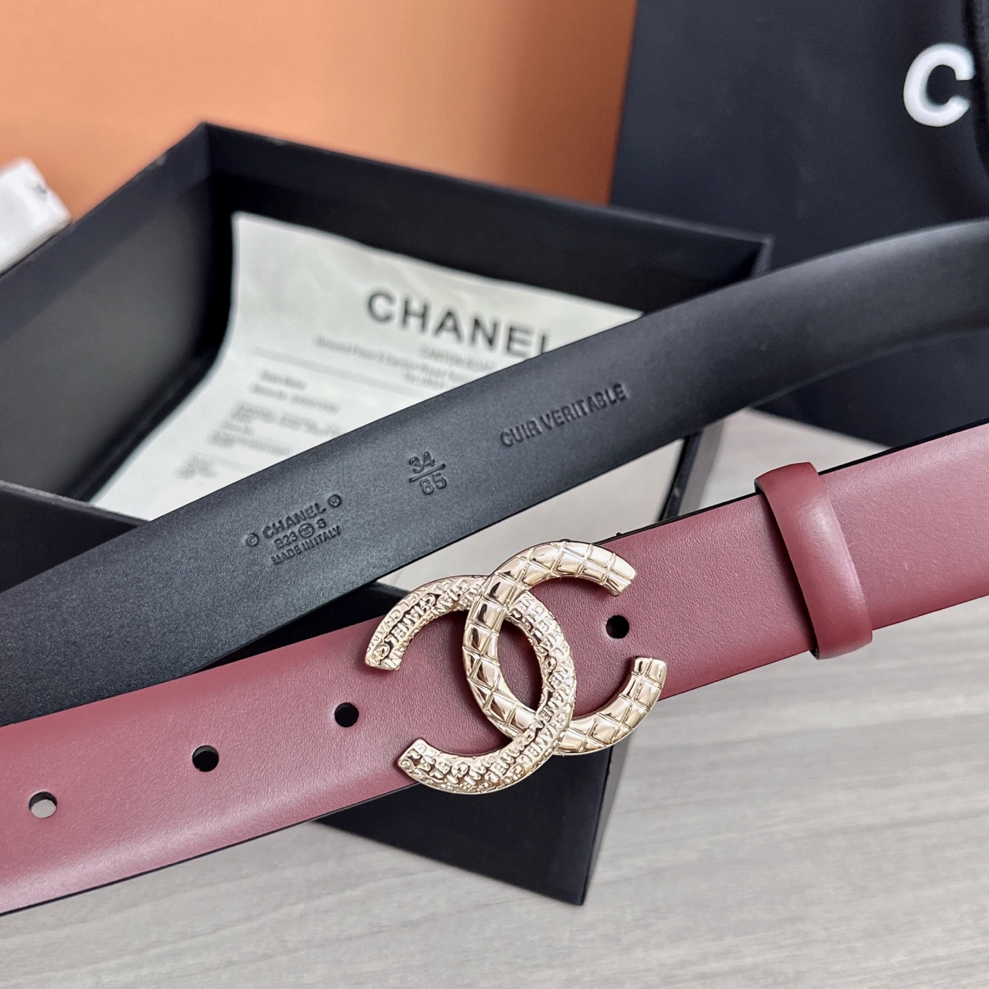 💥💥💥3.0cm香奈儿腰带，头层进口牛皮，长度：75.80.85.90.95.100.105欧，浅金铜五