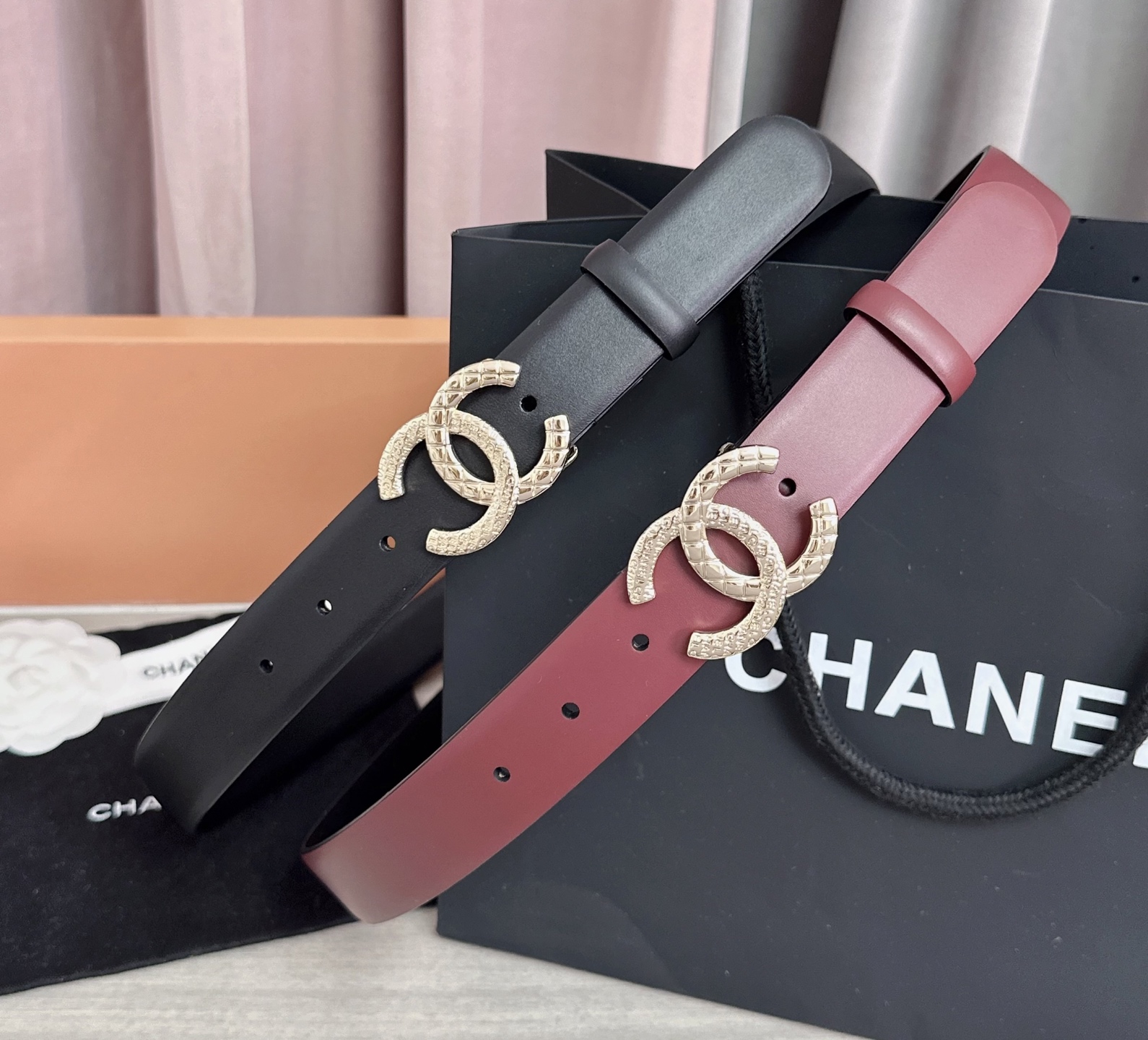 💥💥💥3.0cm香奈儿腰带，头层进口牛皮，长度：75.80.85.90.95.100.105欧，浅金铜五