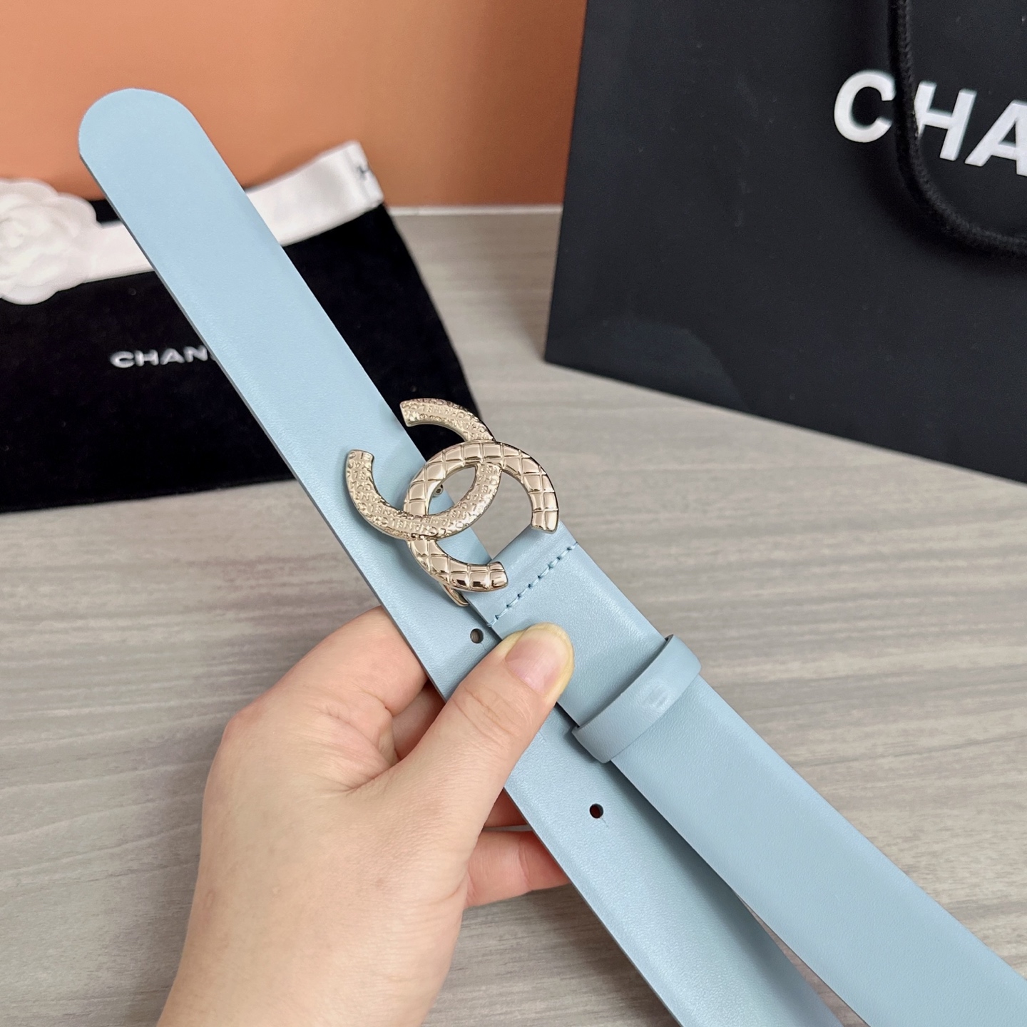 💥💥💥3.0cm香奈儿腰带，头层进口牛皮，长度：75.80.85.90.95.100.105欧，浅金铜五