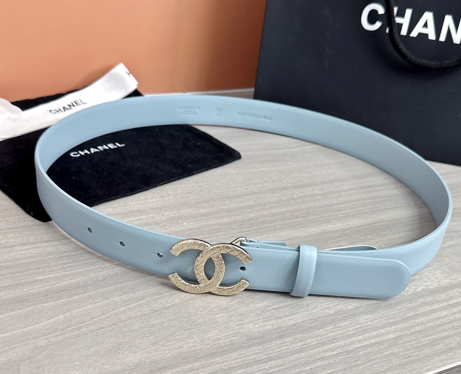 💥💥💥3.0cm香奈儿腰带，头层进口牛皮，长度：75.80.85.90.95.100.105欧，浅金铜五