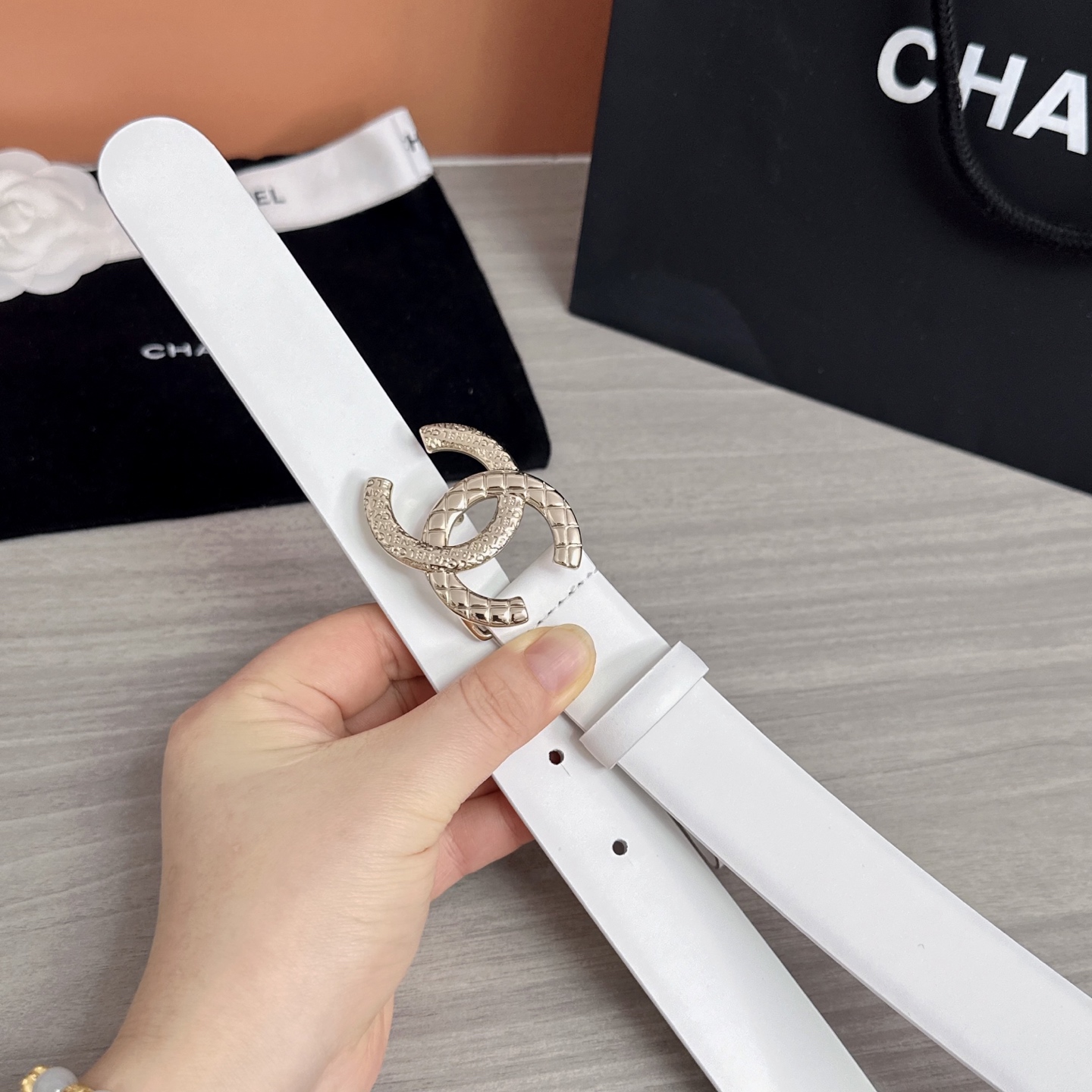 💥💥💥3.0cm香奈儿腰带，头层进口牛皮，长度：75.80.85.90.95.100.105欧，浅金铜五