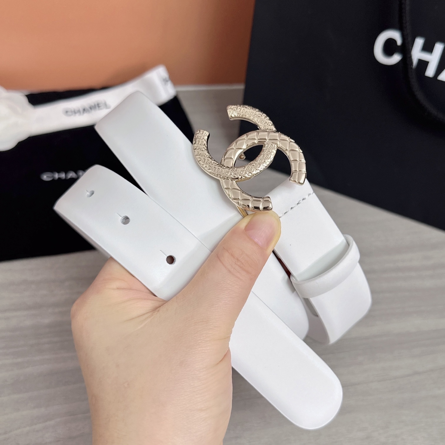 💥💥💥3.0cm香奈儿腰带，头层进口牛皮，长度：75.80.85.90.95.100.105欧，浅金铜五