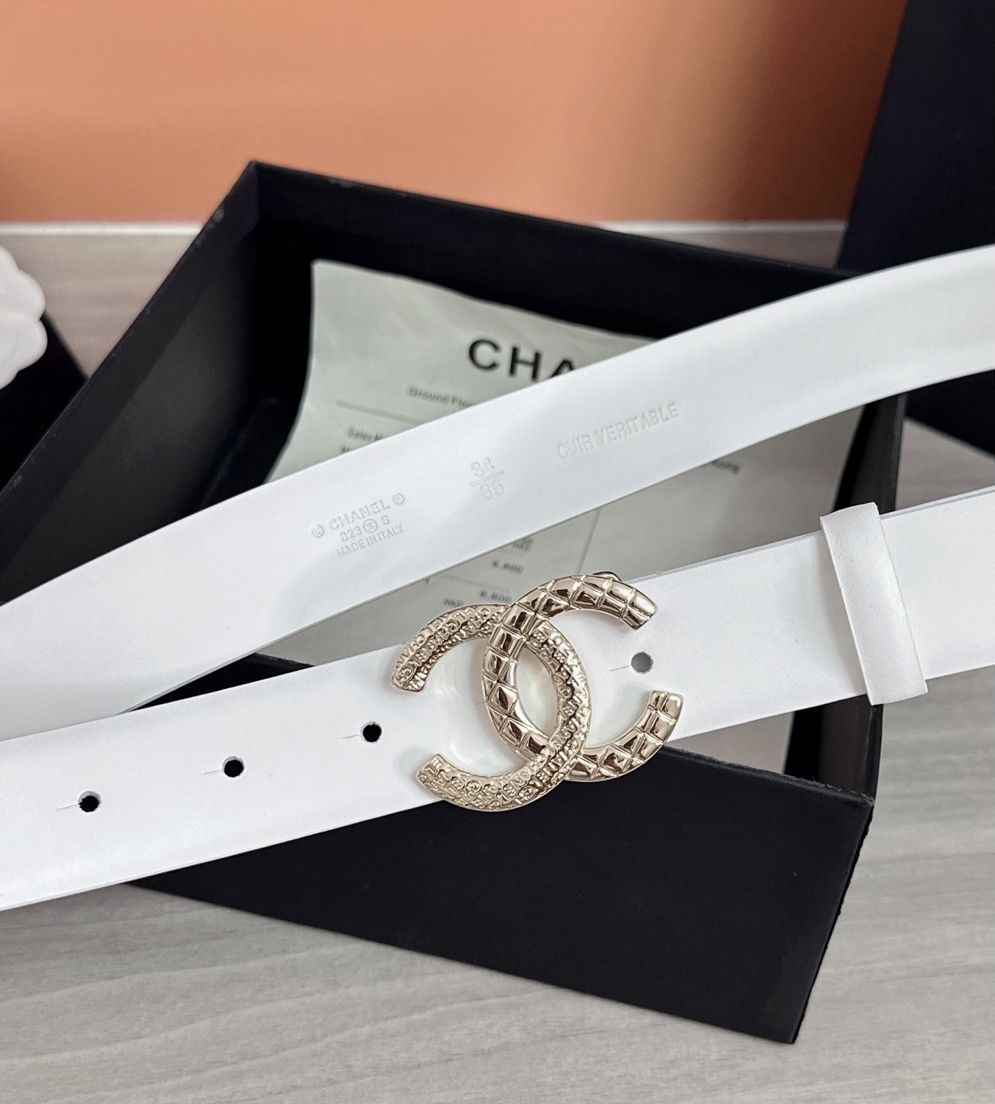 💥💥💥3.0cm香奈儿腰带，头层进口牛皮，长度：75.80.85.90.95.100.105欧，浅金铜五