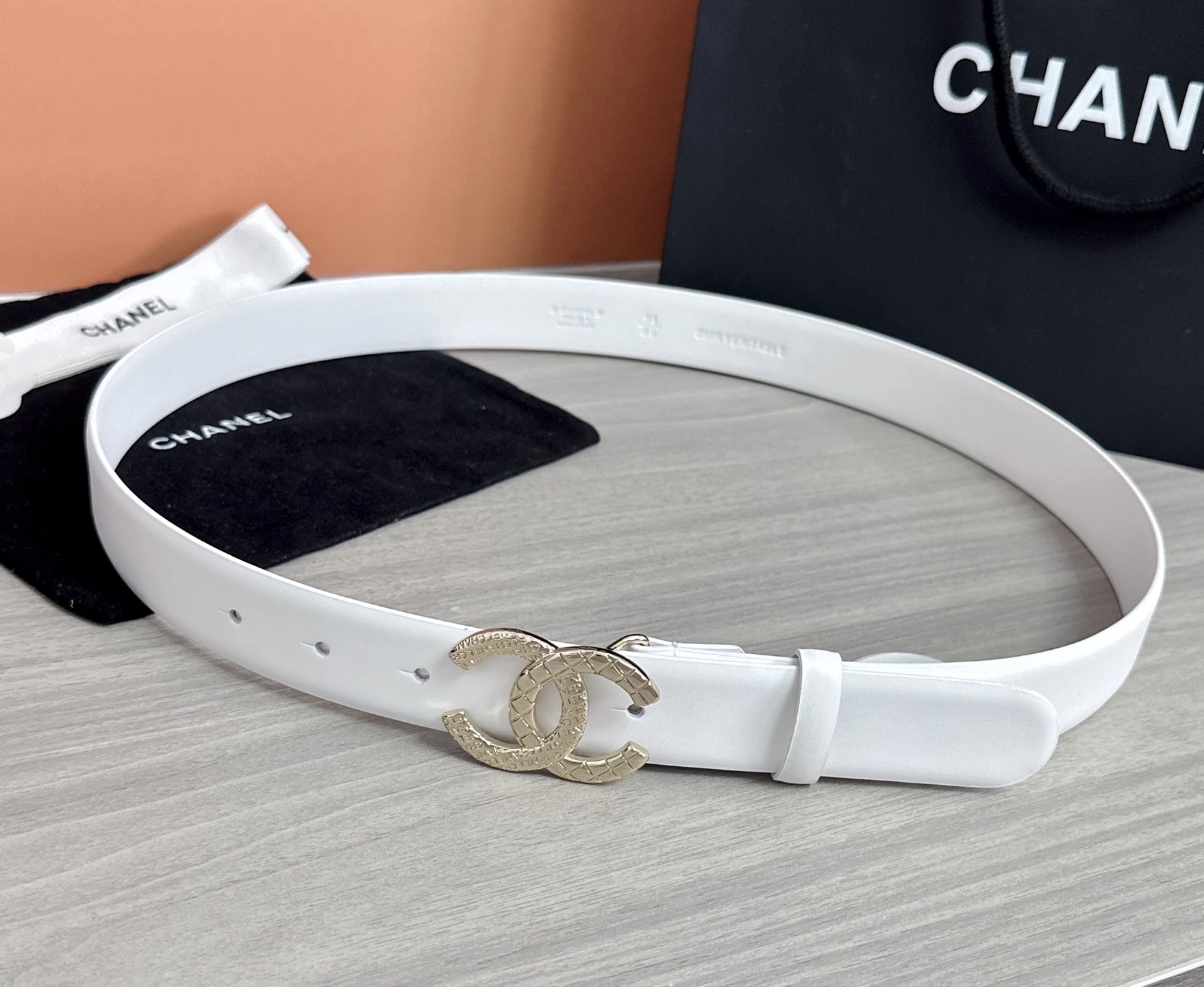 💥💥💥3.0cm香奈儿腰带，头层进口牛皮，长度：75.80.85.90.95.100.105欧，浅金铜五