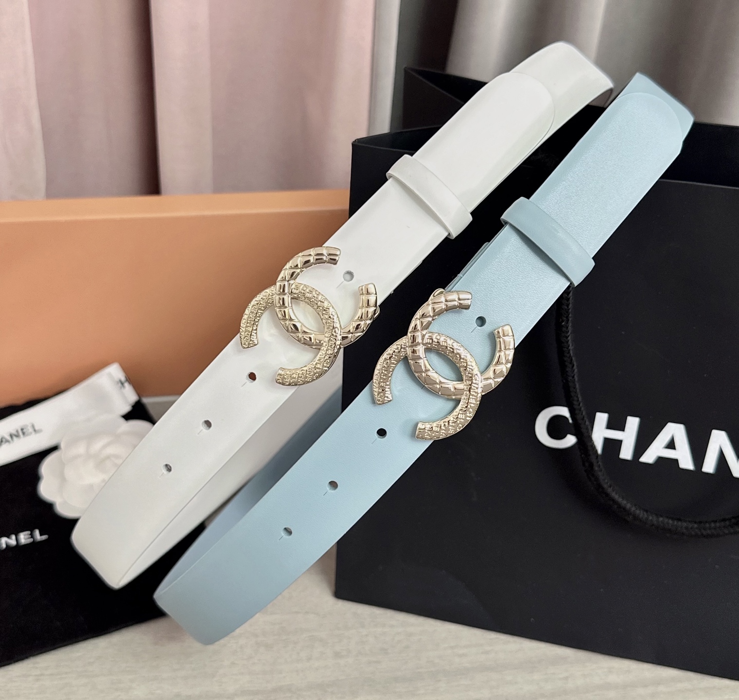 💥💥💥3.0cm香奈儿腰带，头层进口牛皮，长度：75.80.85.90.95.100.105欧，浅金铜五